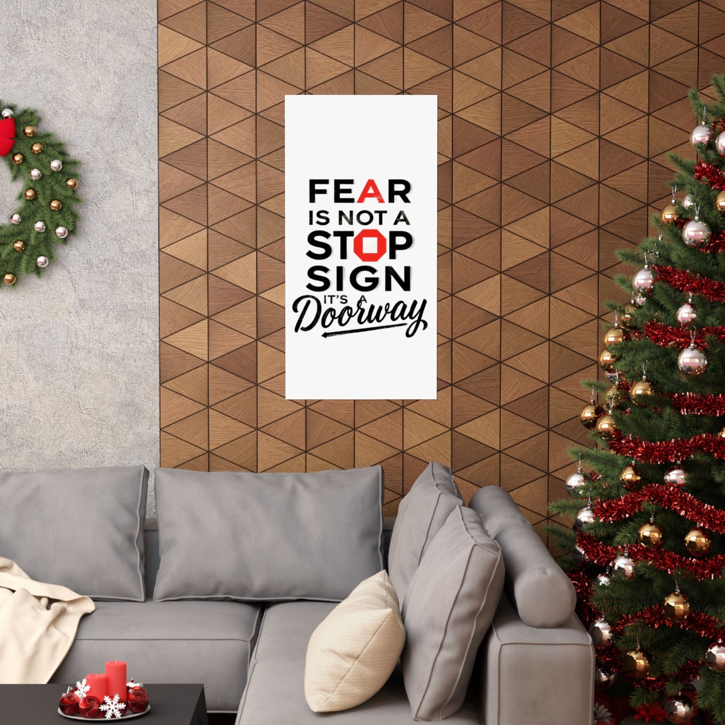 Fear Is Not a Stop Sign Matte Vertical Poster | Motivational Typography