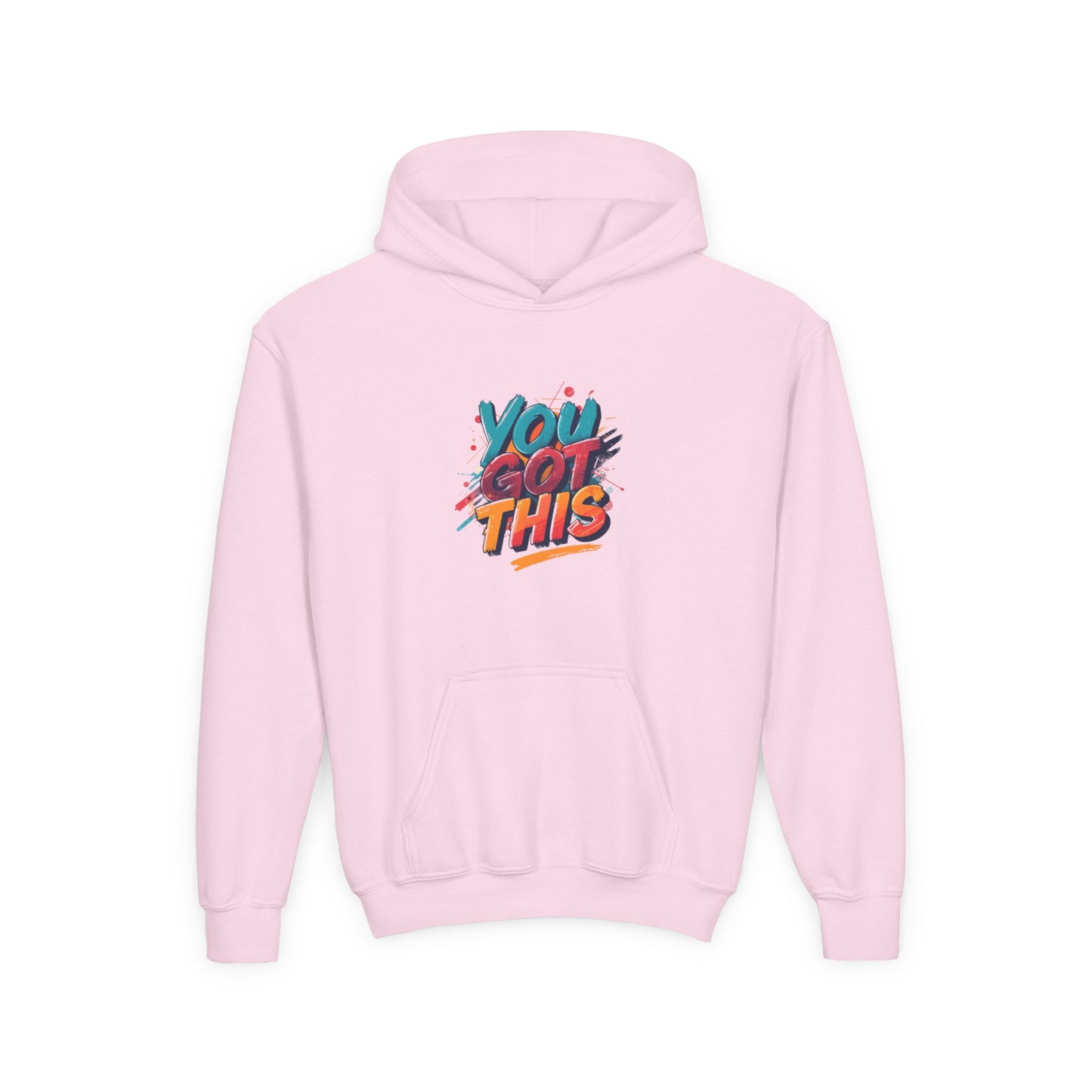 You Got This graphic Youth Hoodie | Motivational Typography, Colorful Retro