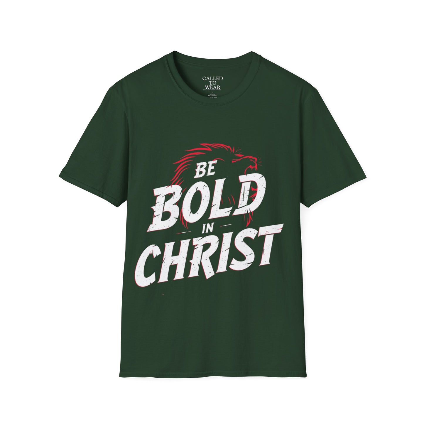 Be Bold in Christ T-Shirt | Christian Faith Tee, Lion Silhouette Typography