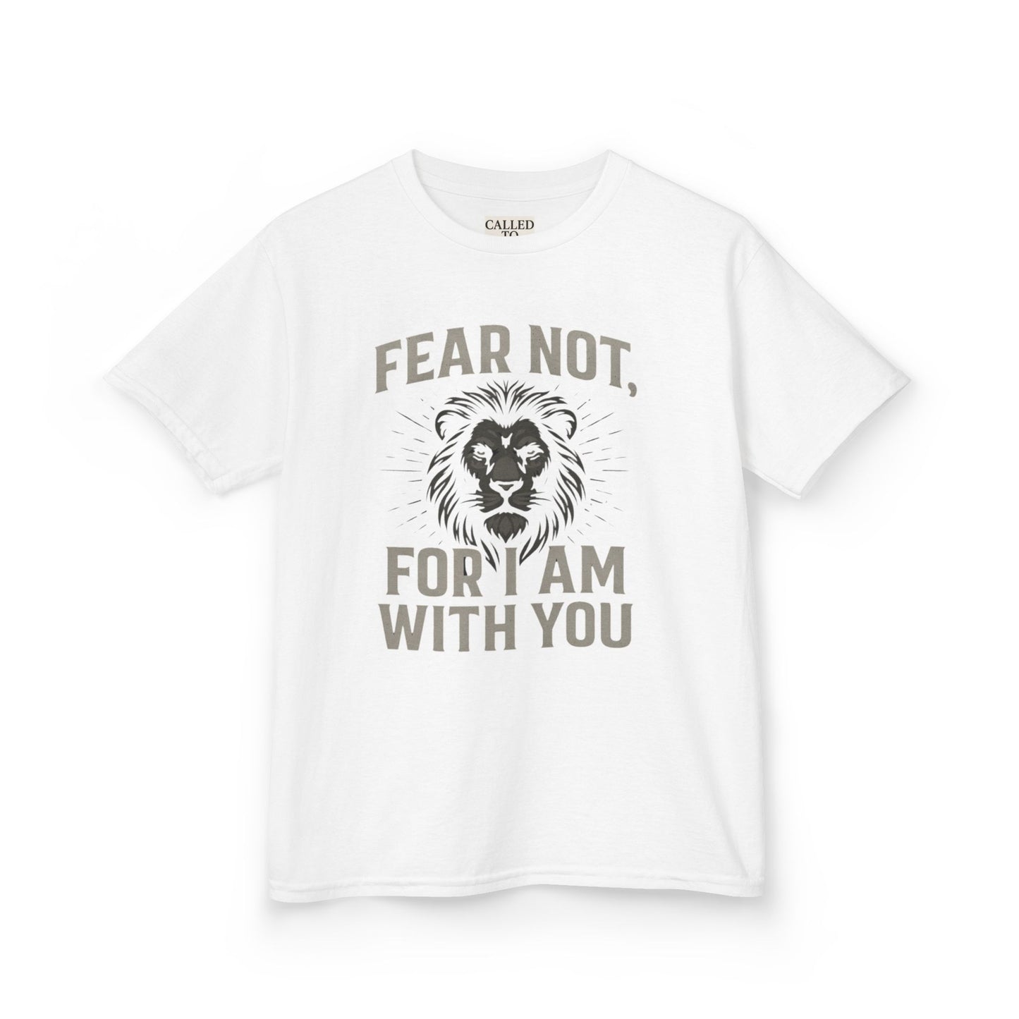 Kids Inspirational Lion Tee - Fear Not Design, Boys Girls Gift, Motivational T-Shirt, Children's Apparel, Faith-Based Clothing