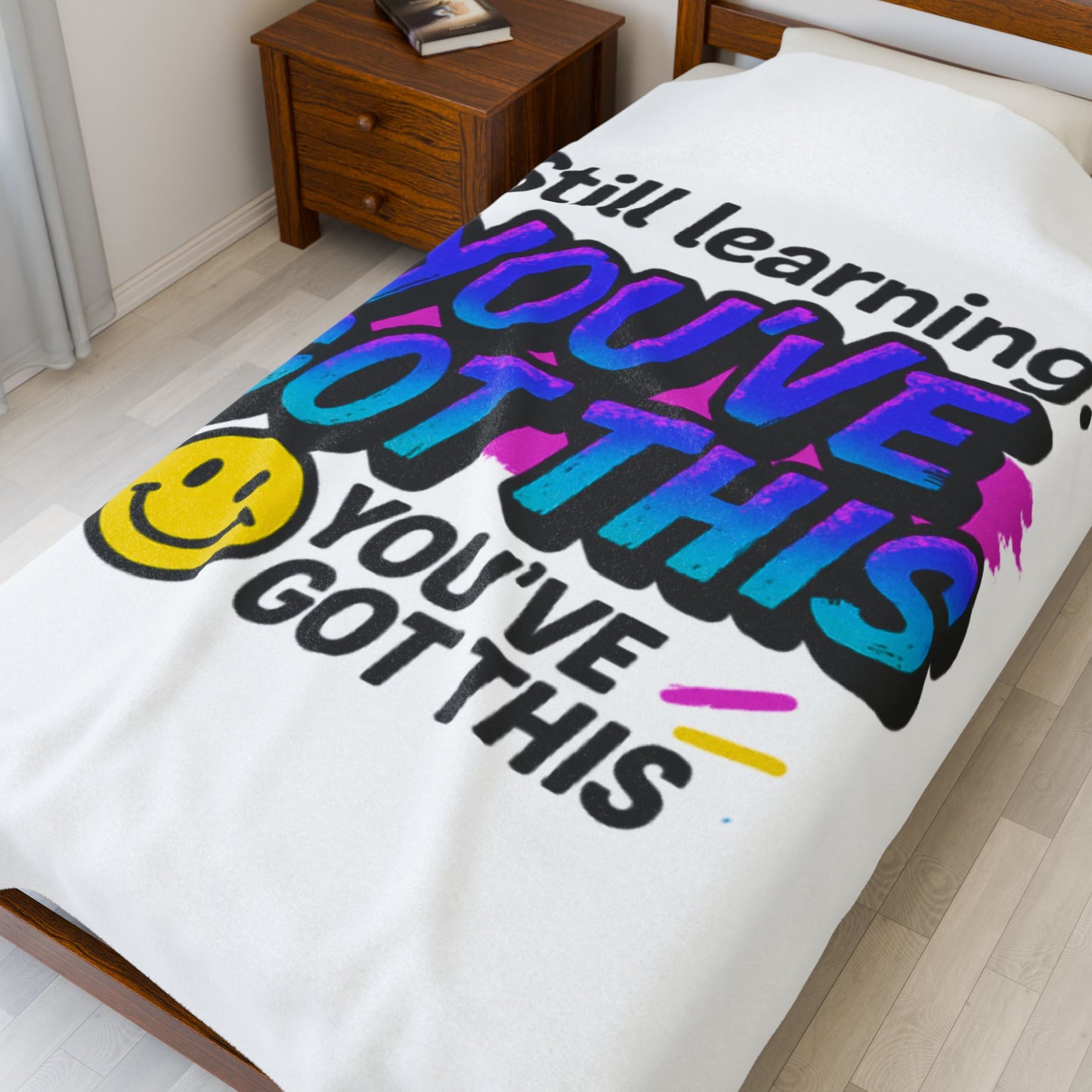 Motivational Velveteen Plush Blanket - Cozy Comfort, You've Got This, Inspirational Gift, Home Decor, Study Buddy, Self-Care Must-Have