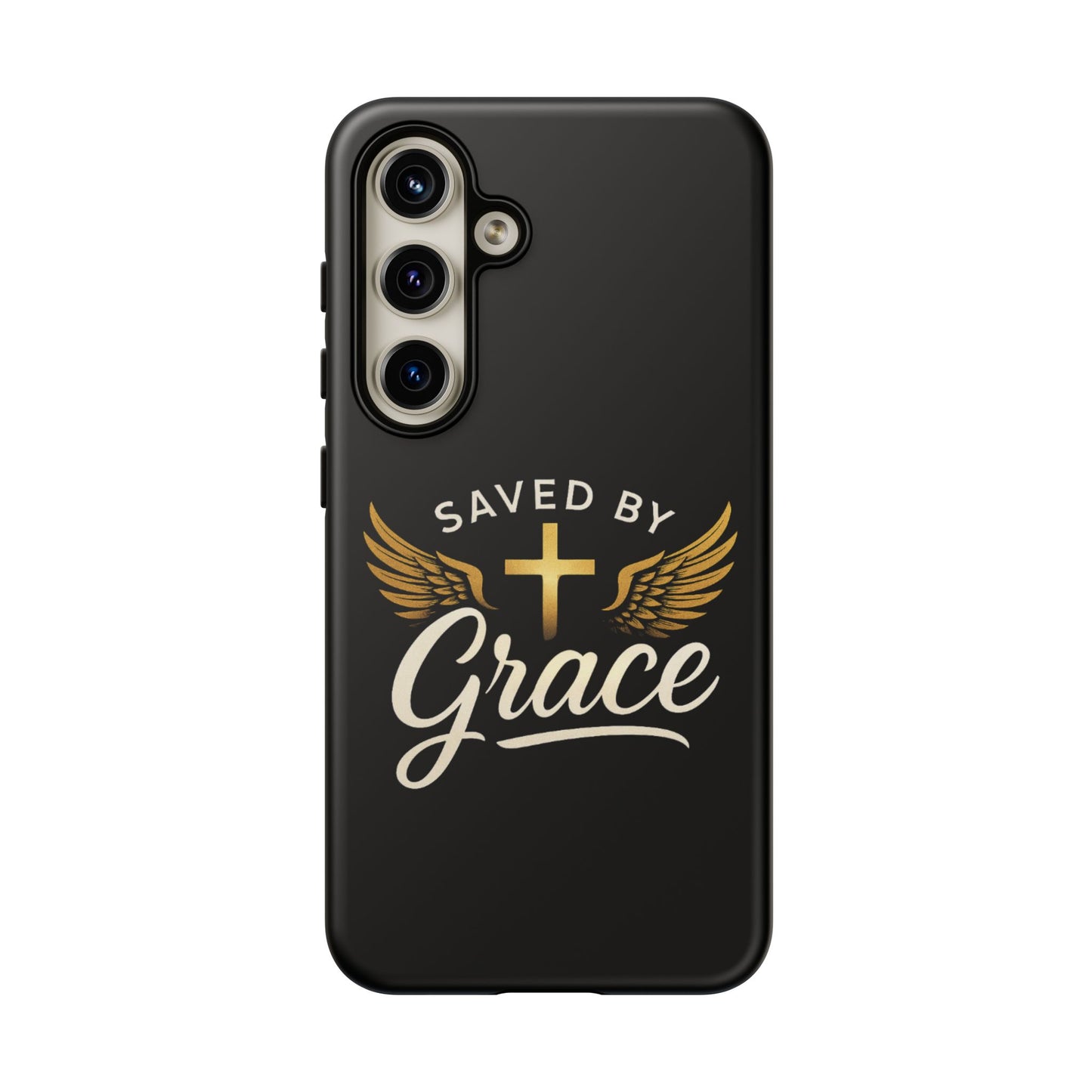 Christian Phone Case - Saved by Grace Design, Unique Gift for Believers, Inspirational Accessory, Stylish Christian Decor
