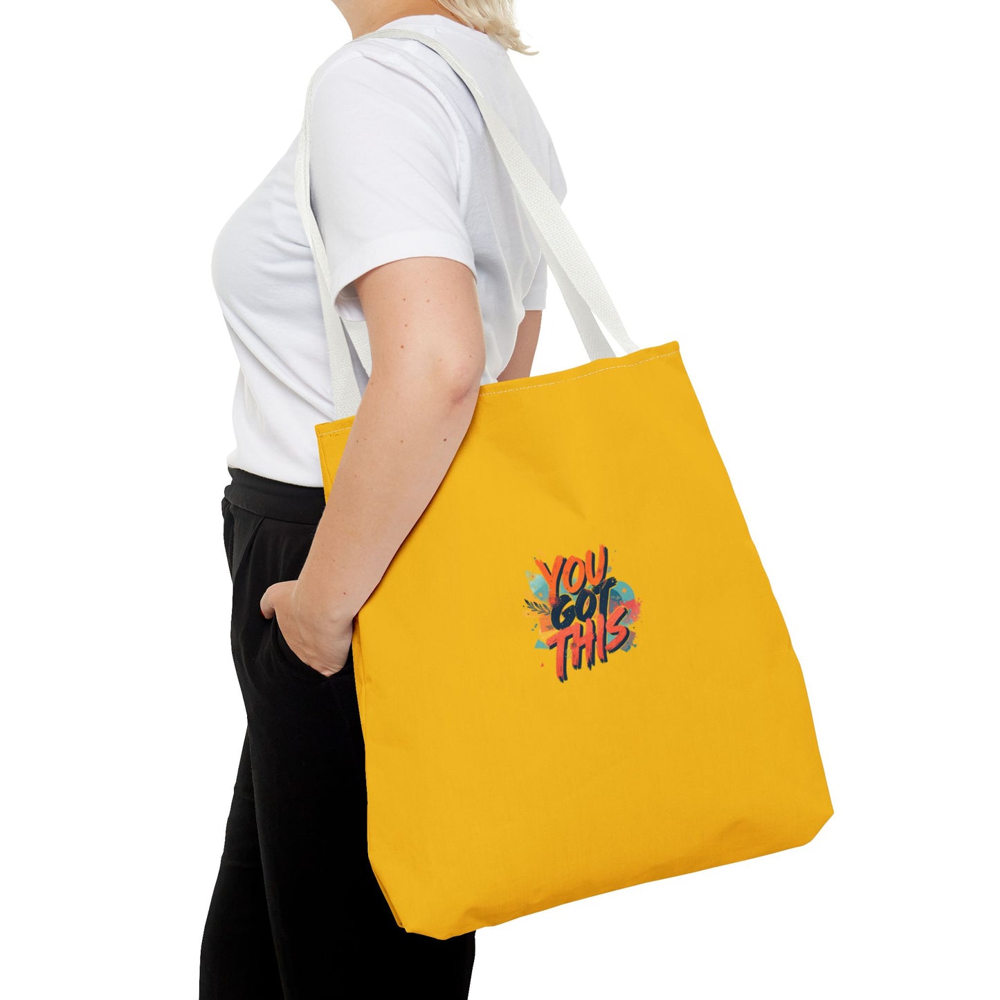You Got This motivational graphic Tote Bag | positive quote, yellow background