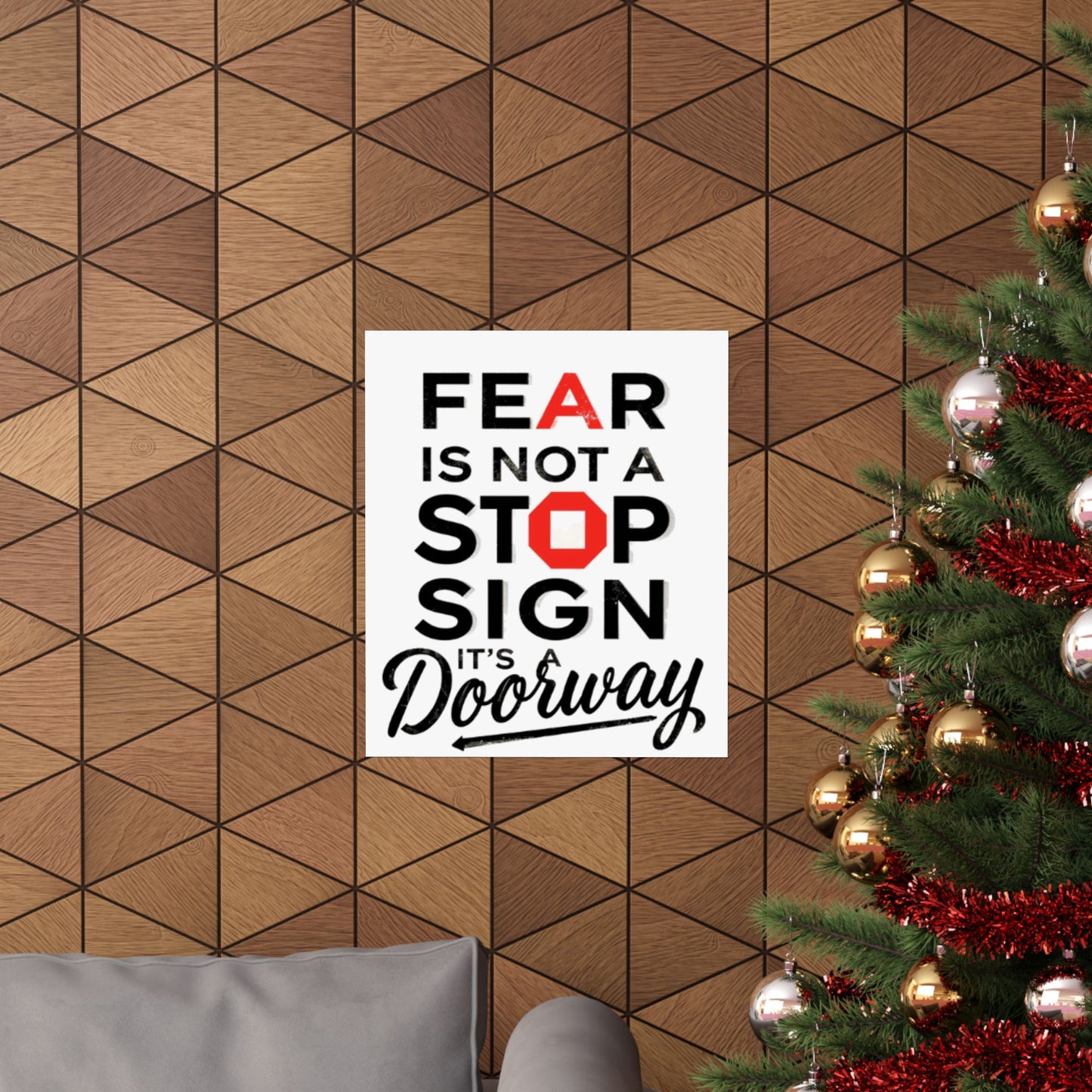 Fear Is Not a Stop Sign Matte Vertical Poster | Motivational Typography