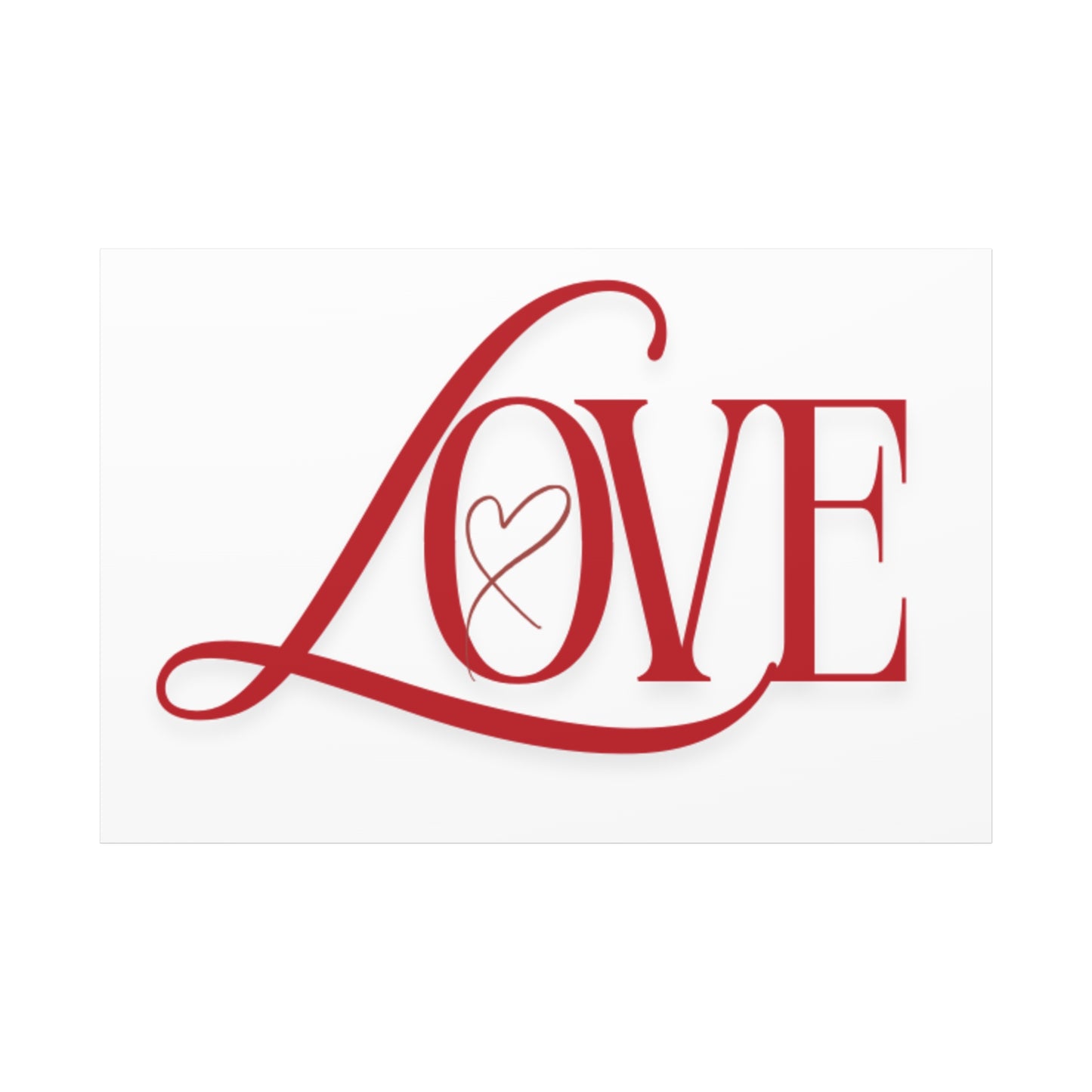 Red Script LOVE with Heart Canvas