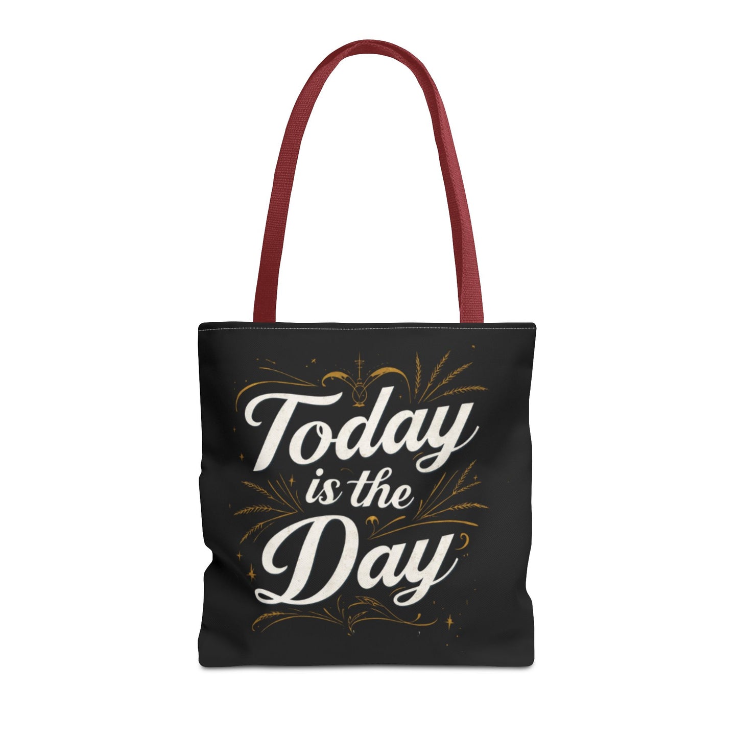 Today Is the Day tote bag | Hand-lettered script, charcoal motivational design