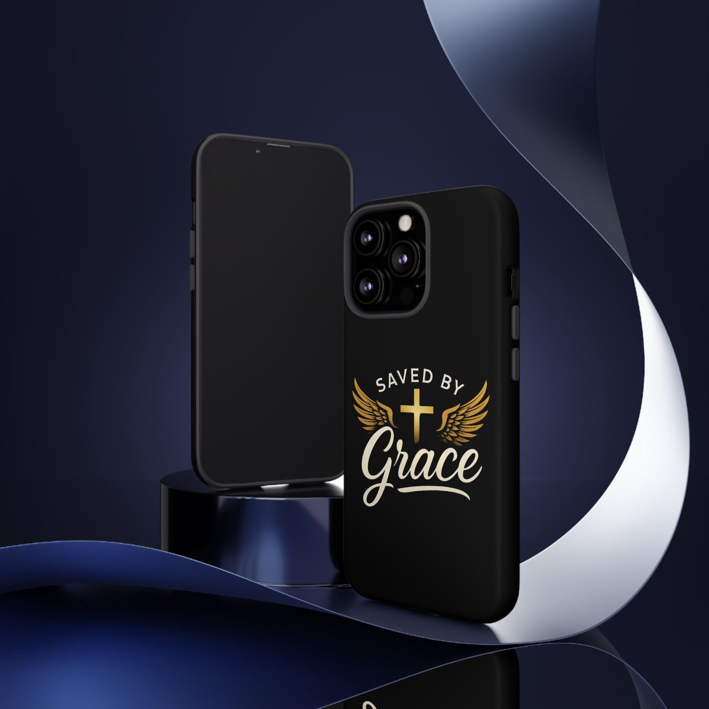 Christian Phone Case - Saved by Grace Design, Unique Gift for Believers, Inspirational Accessory, Stylish Christian Decor