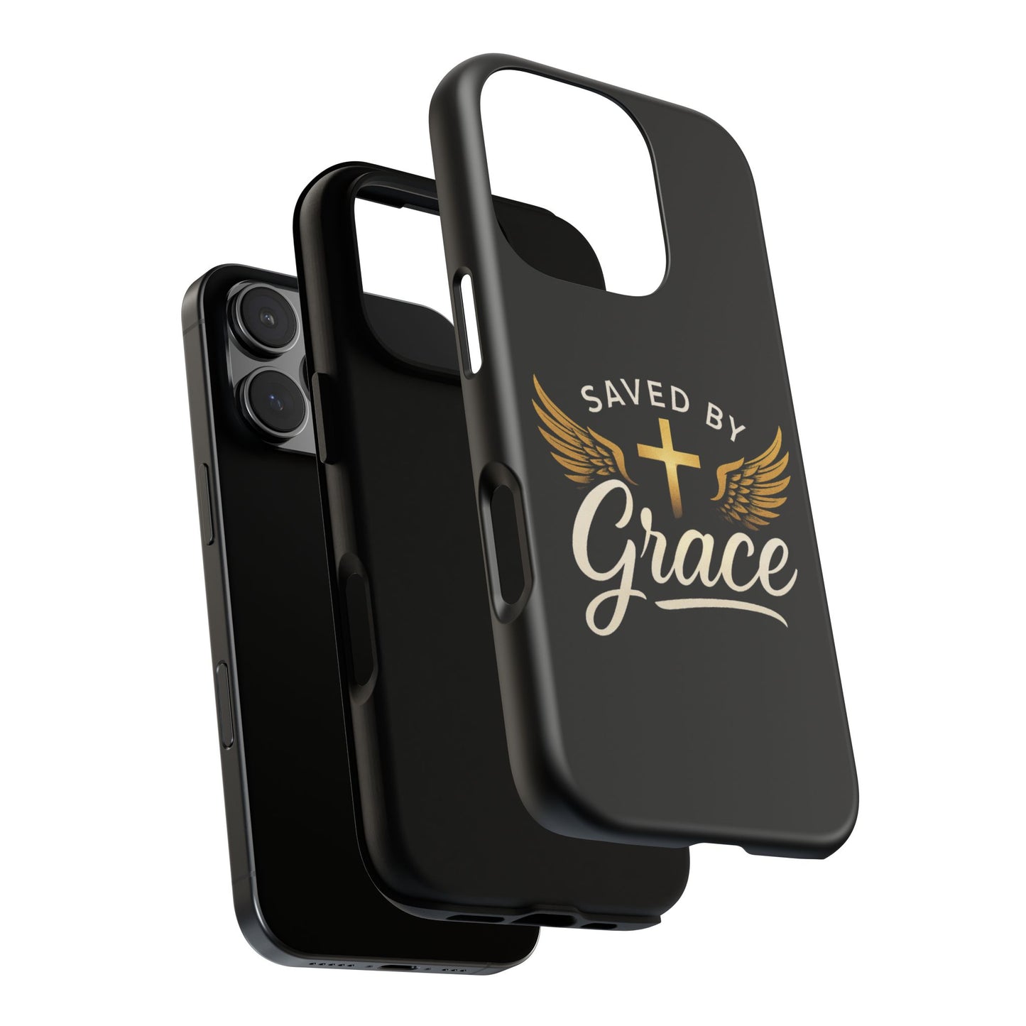 Christian Phone Case - Saved by Grace Design, Unique Gift for Believers, Inspirational Accessory, Stylish Christian Decor