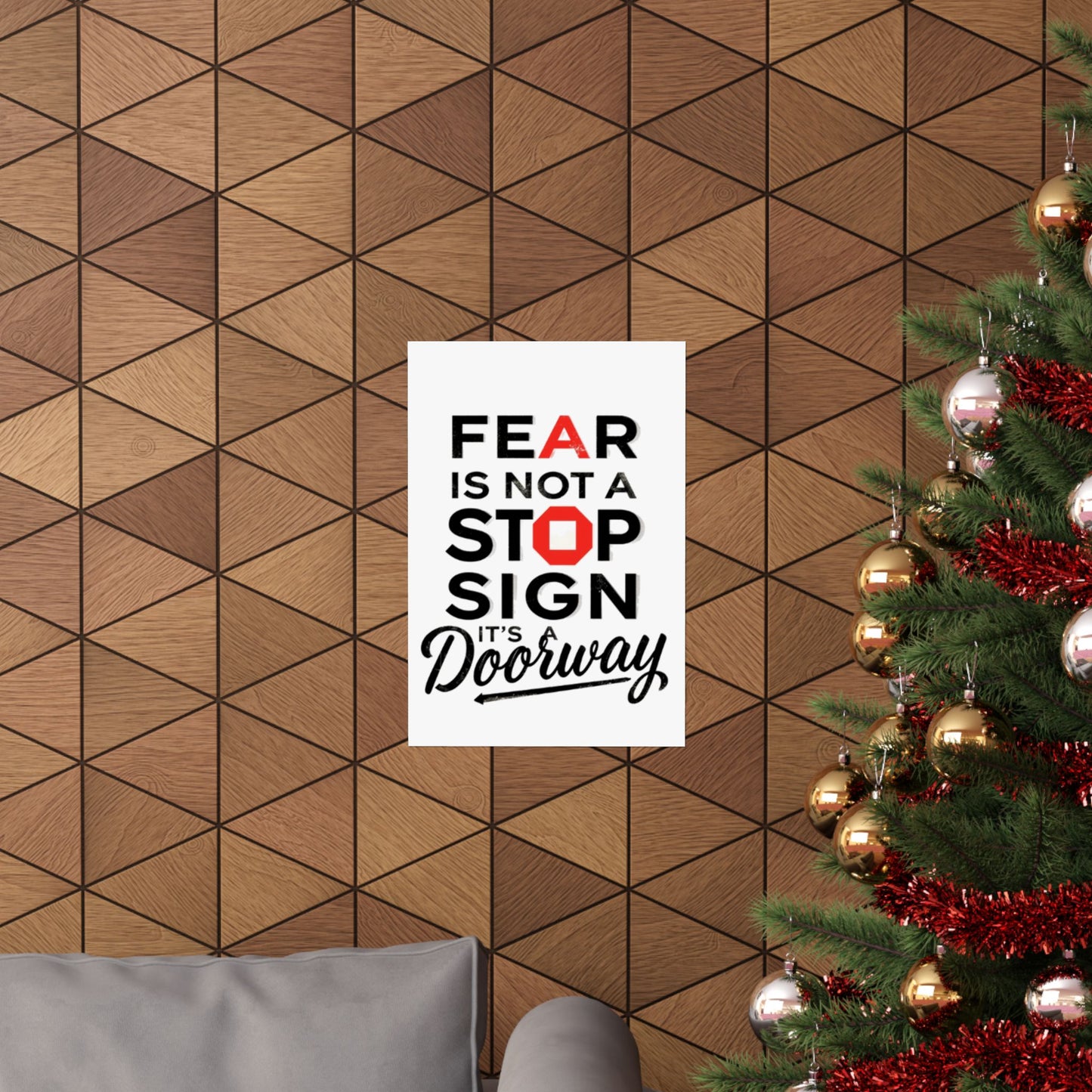 Fear Is Not a Stop Sign Matte Vertical Poster | Motivational Typography