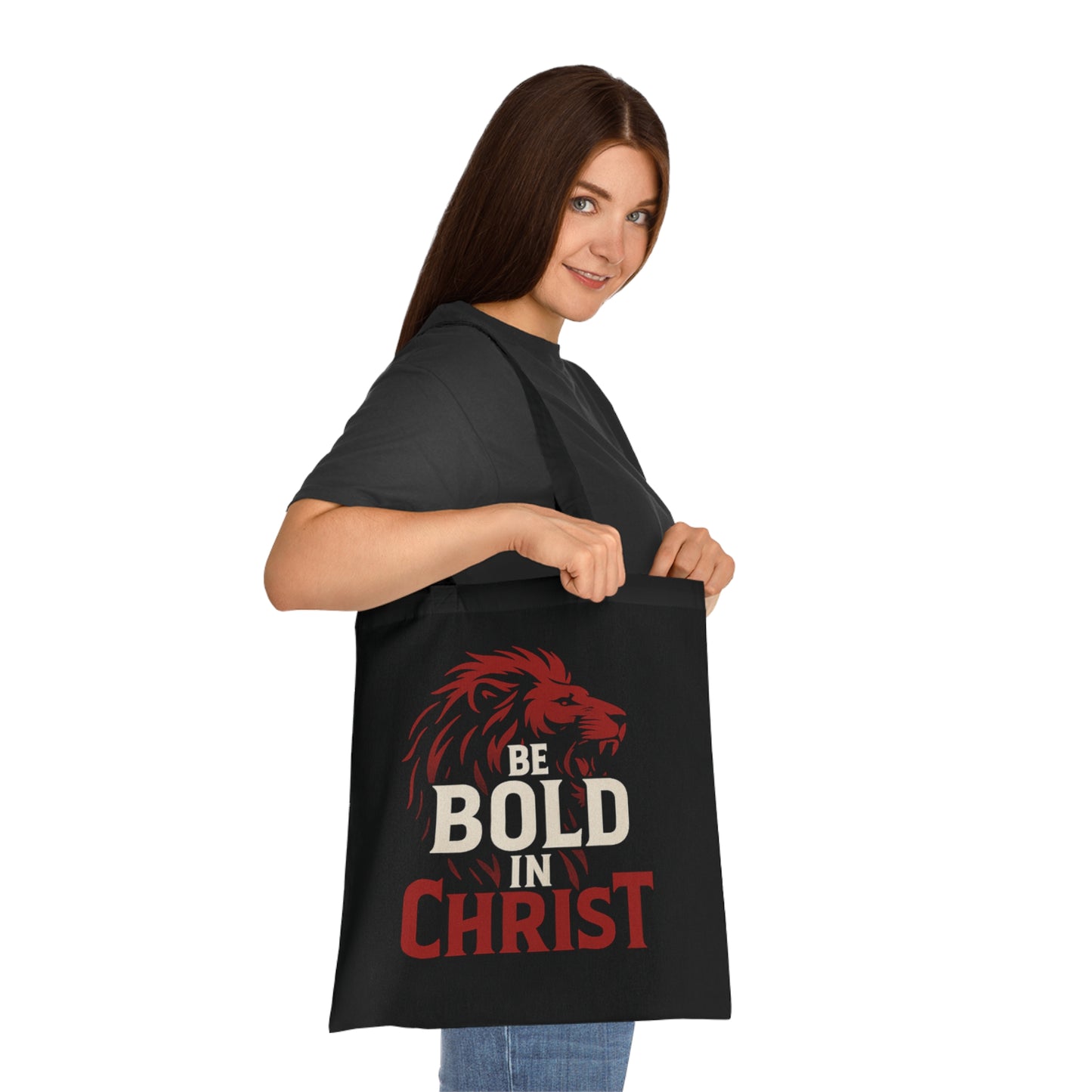 Be Bold in Christ Cotton Tote Bag, Inspirational Gift, Christian Tote, Bible Verse Bag, Everyday Use, Church Activities, Eco-Friendly