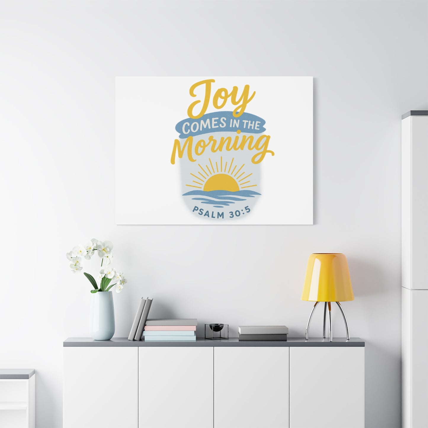 Joy Comes in the Morning Canvas Art | Sunshine Wall Decor, Inspirational Wall Art, Home Blessing Decor, Uplifting Gift, Faith-Based Art