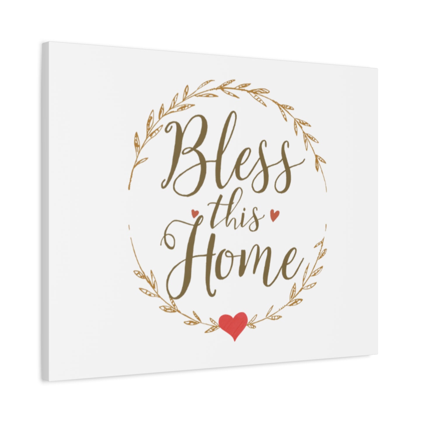 Bless This Home laurel wreath wall art Canvas | Matte Stretched 1.25"