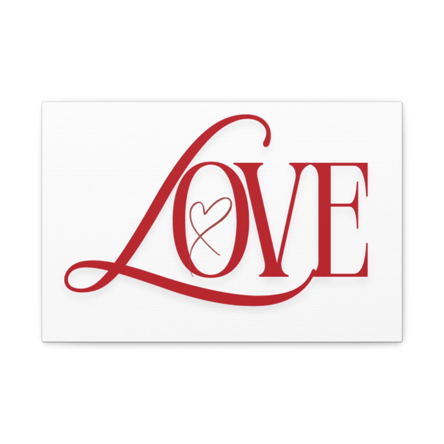 Red Script LOVE with Heart Canvas