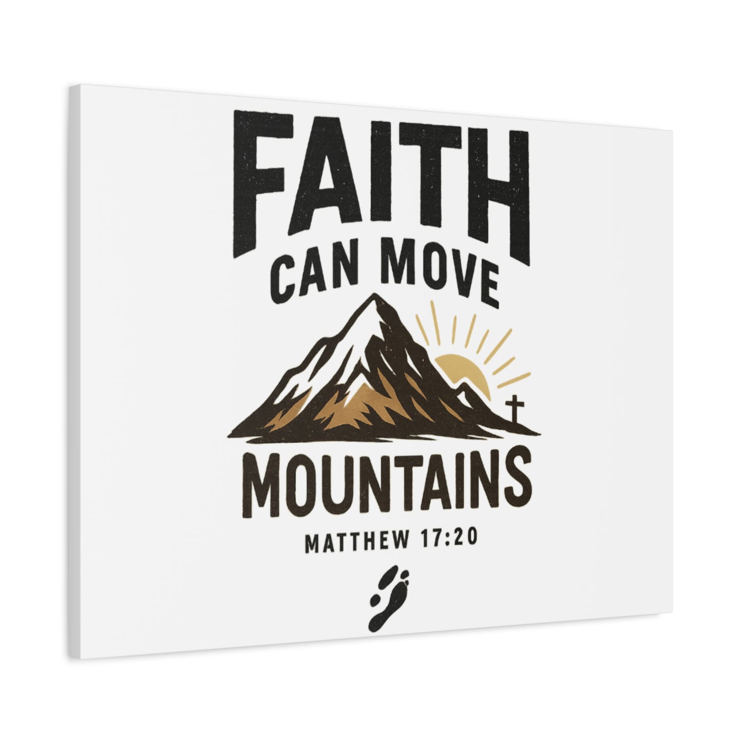 Inspirational Canvas Wall Art | Faith Can Move Mountains, Home Decor, Motivational Art, Gift for Believers, Religious Wall Decor