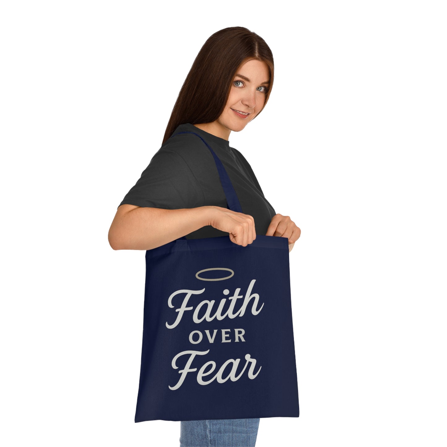 Faith Over Fear Cotton Tote Bag | Inspirational Eco-Friendly Carryall