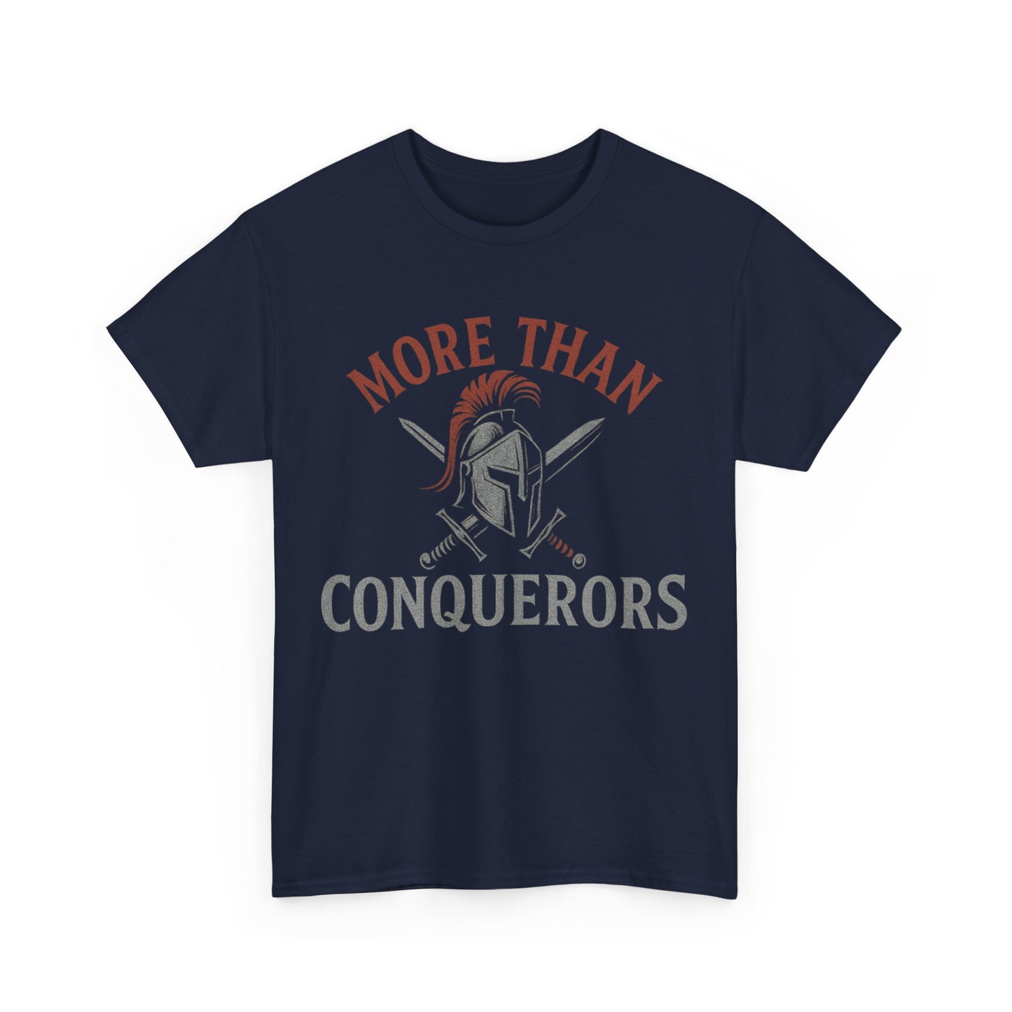 More Than Conquerors Unisex Heavy Cotton Tee, Motivational Shirt, Gifts for Him or Her