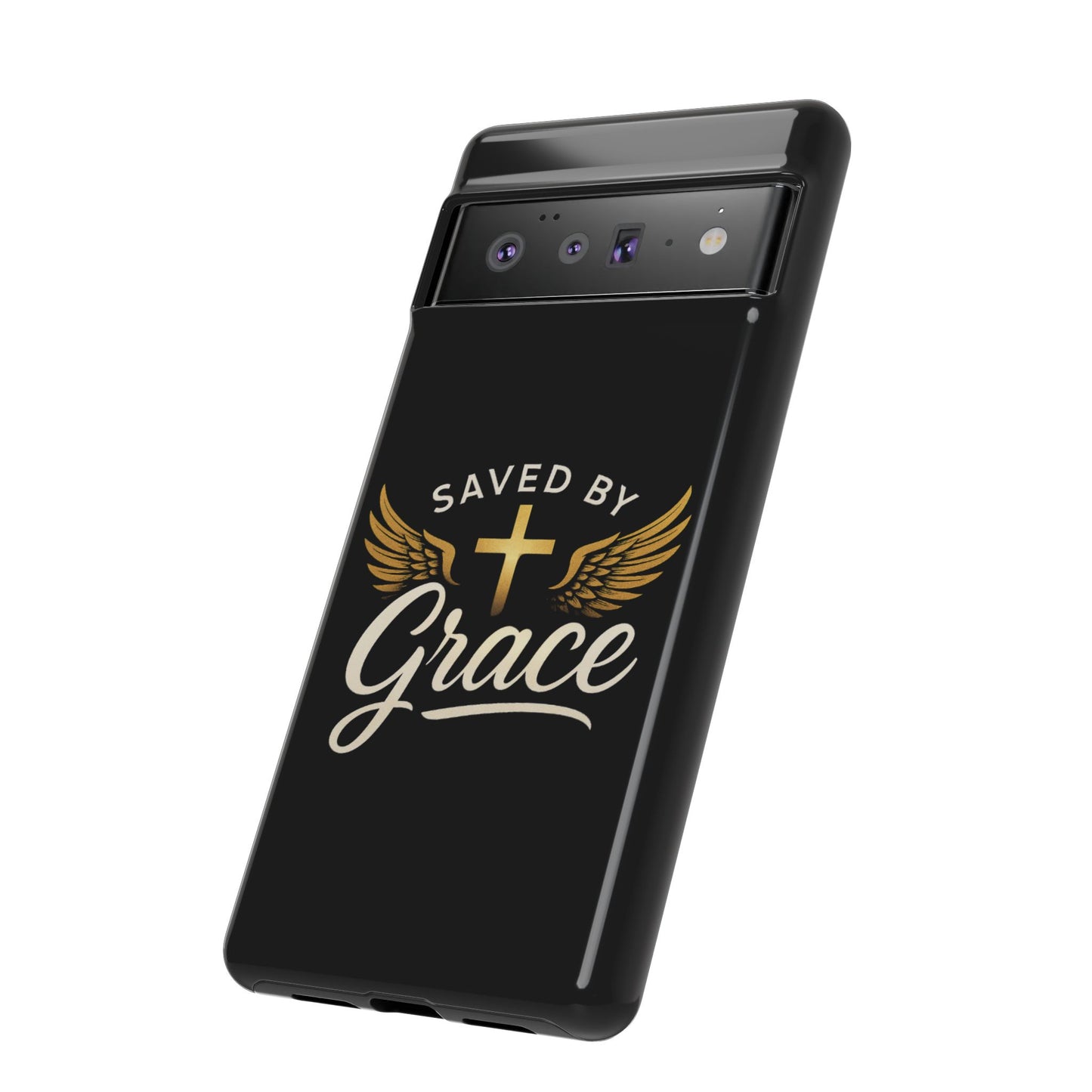 Christian Phone Case - Saved by Grace Design, Unique Gift for Believers, Inspirational Accessory, Stylish Christian Decor