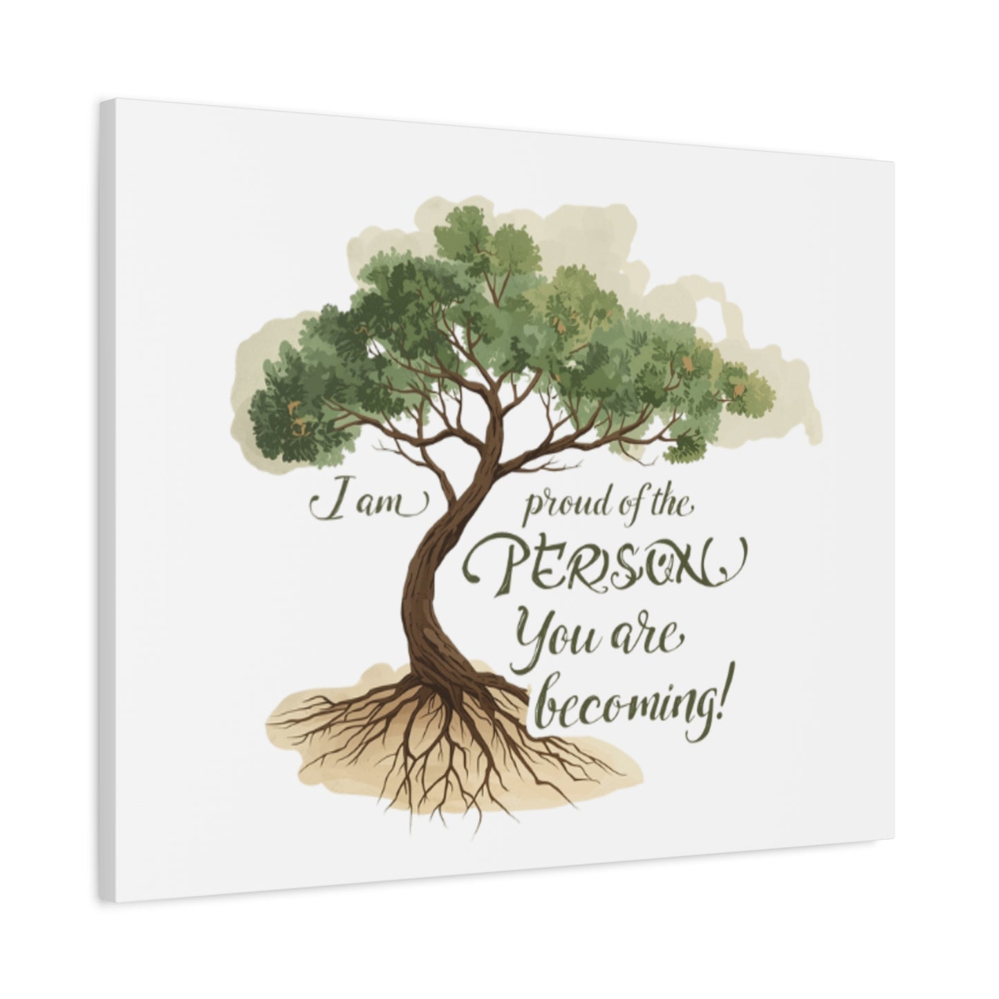 Tree of Growth Inspirational Quote Matte Canvas