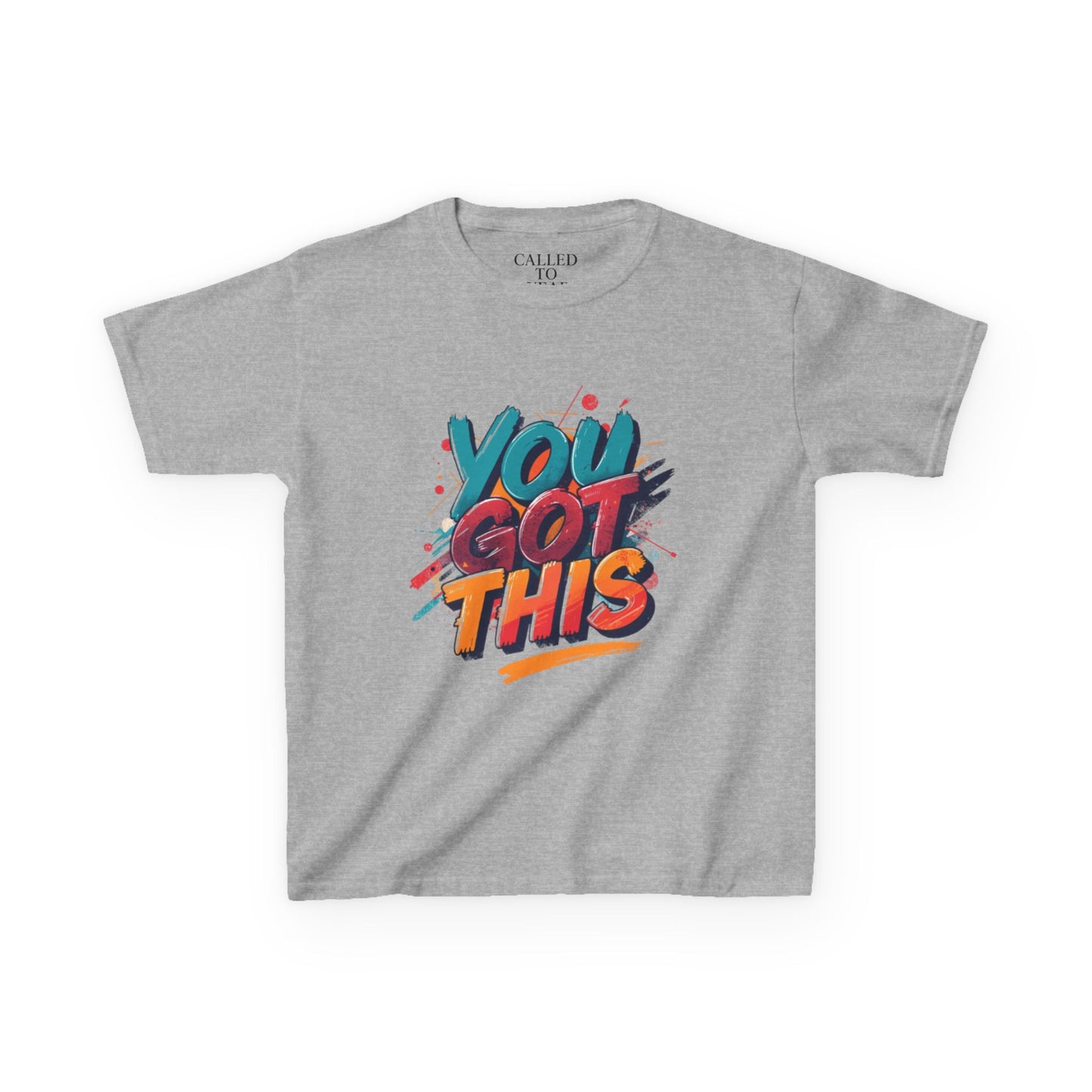 You Got This Kids Tee | Colorful Hand-Lettered Brush Script, Paint Splatters