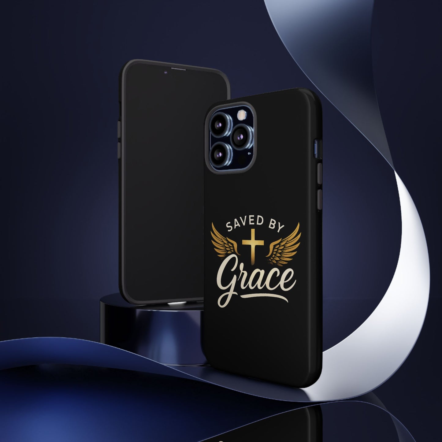 Christian Phone Case - Saved by Grace Design, Unique Gift for Believers, Inspirational Accessory, Stylish Christian Decor