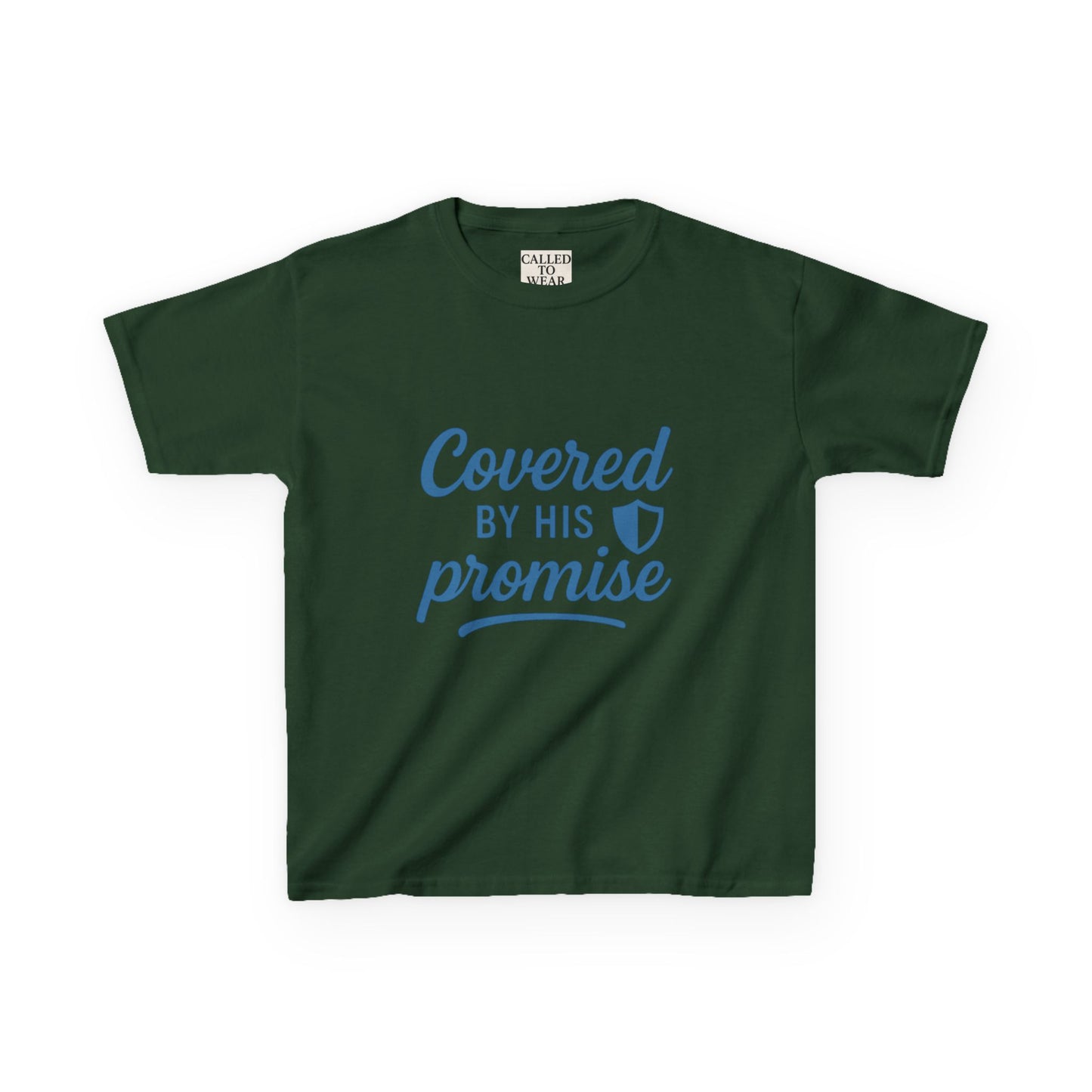 Inspirational Kids Tee - Covered by His Promise, Faith-Based Christian Shirt