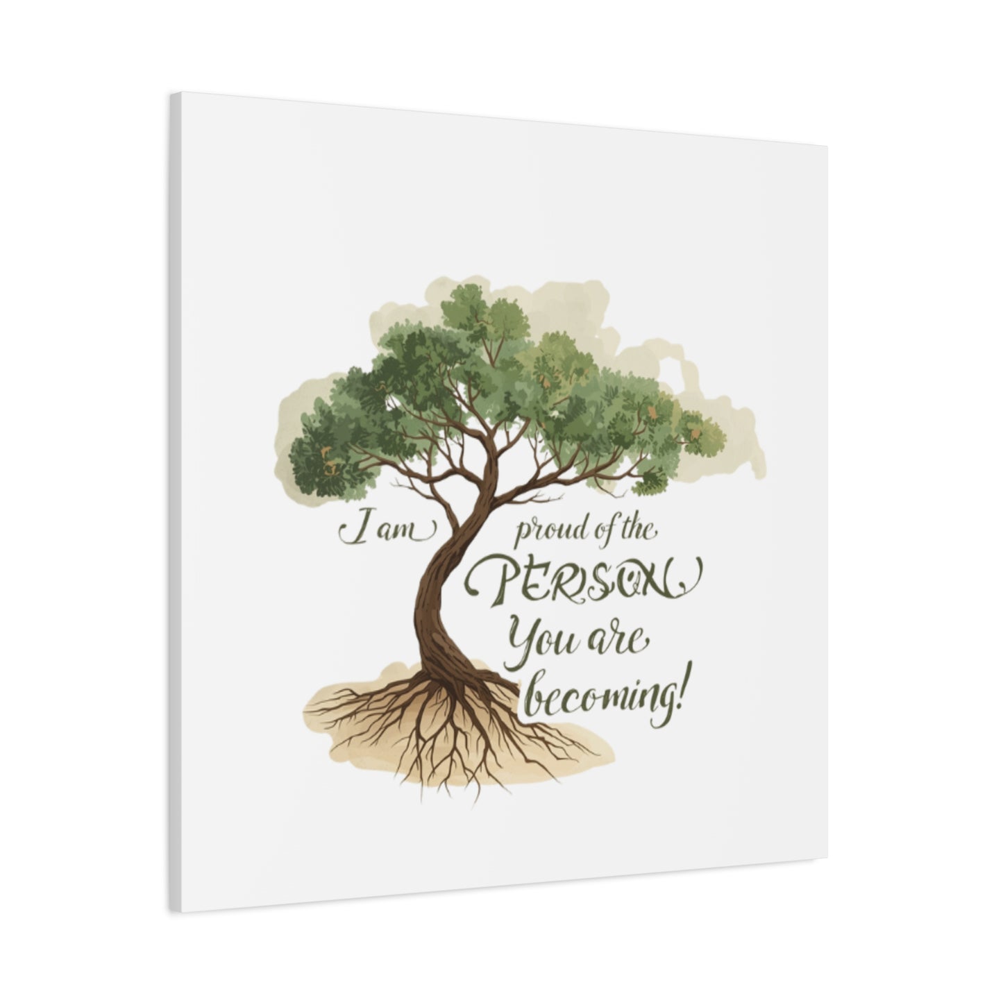 Tree of Growth Inspirational Quote Matte Canvas