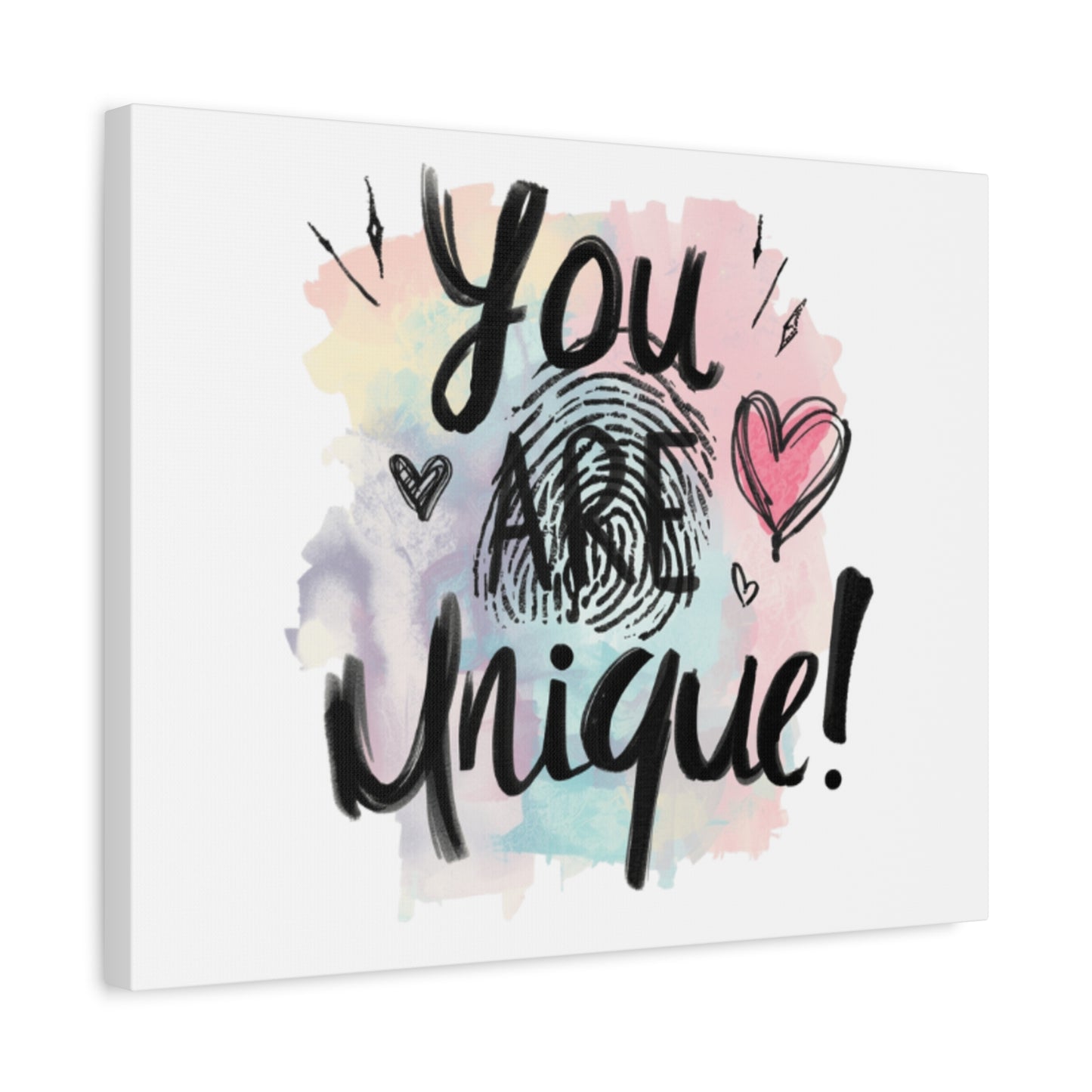 You Are Unique fingerprint heart canvas