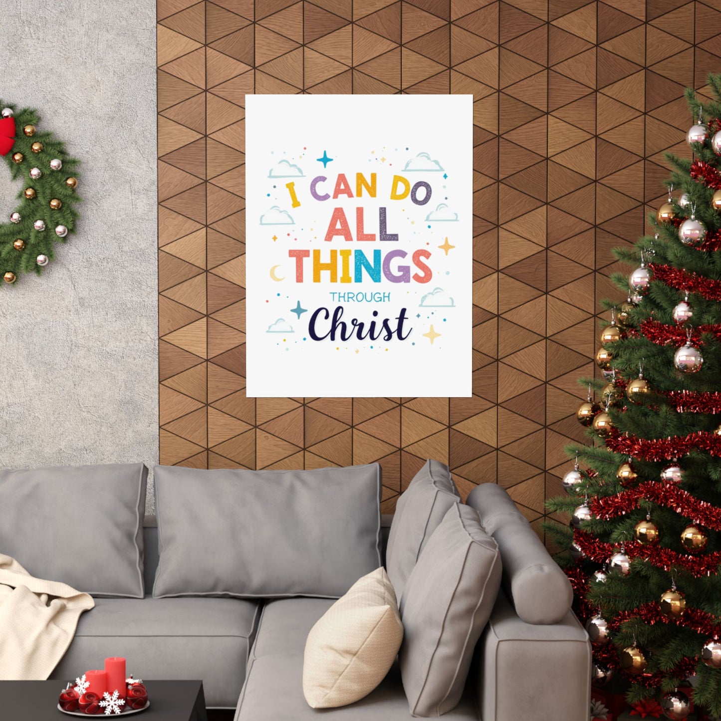I Can Do All Things Through Christ Poster | Matte Vertical Inspirational Christian Wall Art