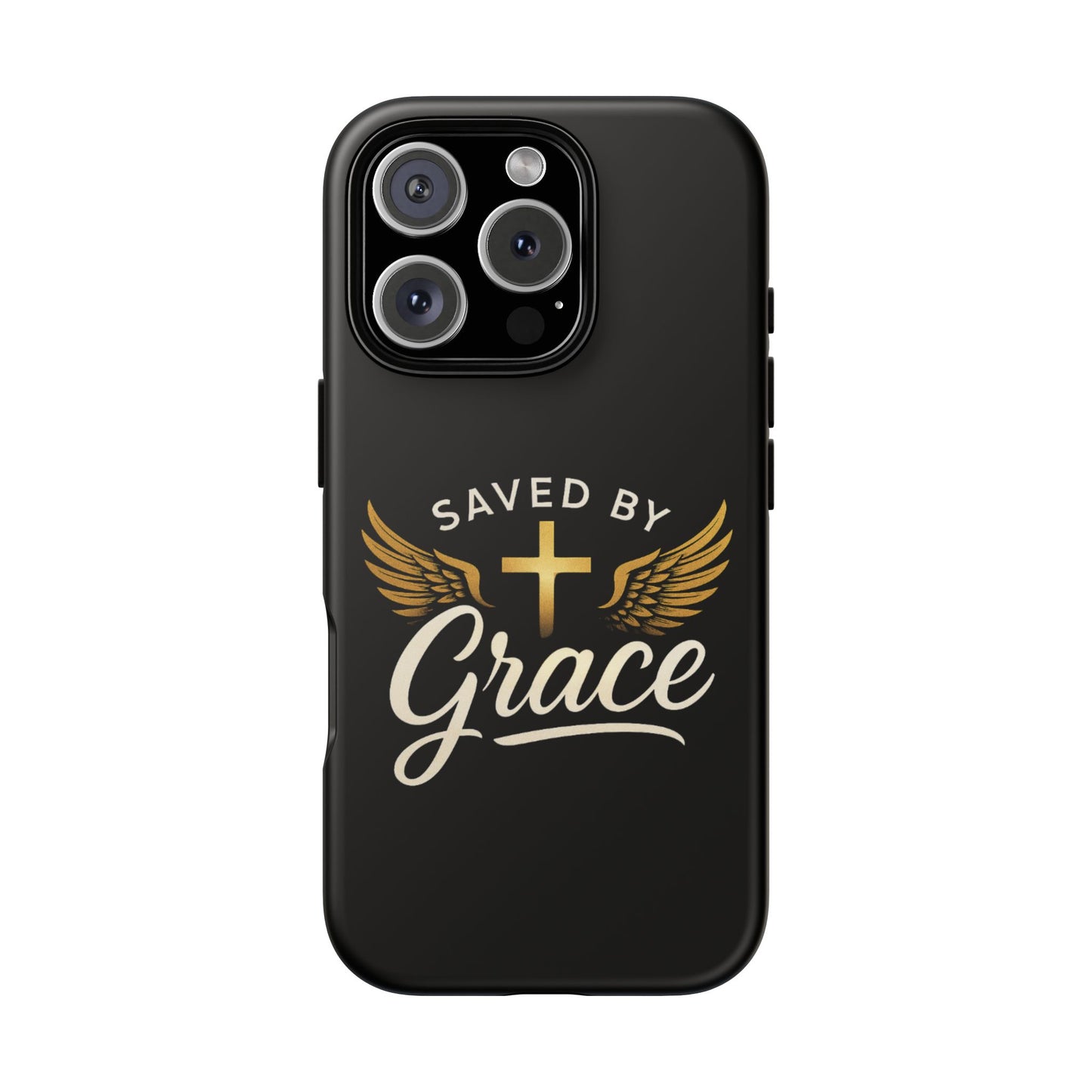 Christian Phone Case - Saved by Grace Design, Unique Gift for Believers, Inspirational Accessory, Stylish Christian Decor