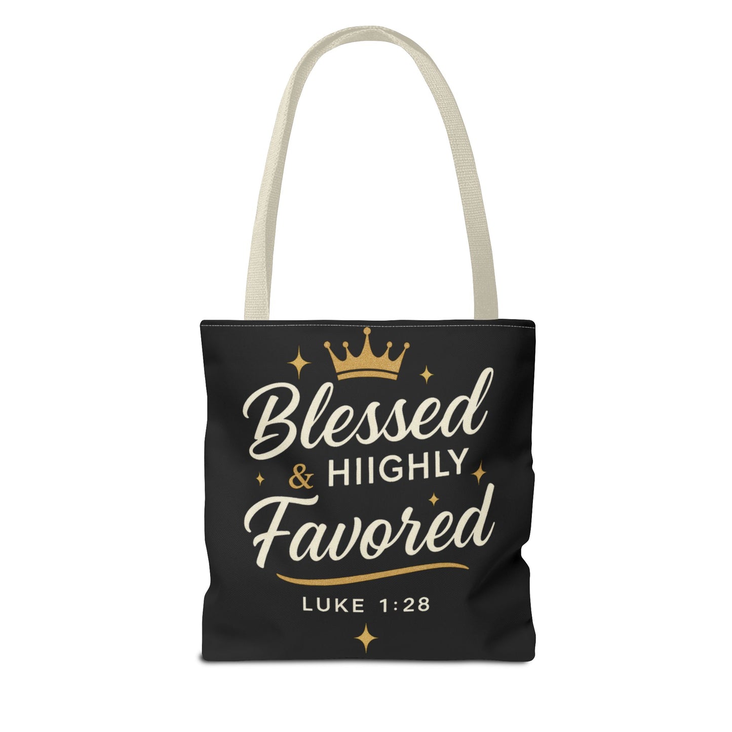 Blessed & Highly Favored Tote Bag | Inspirational Gift | Church Events | Christian Tote | Motivational Bag | Faith-Based Accessory