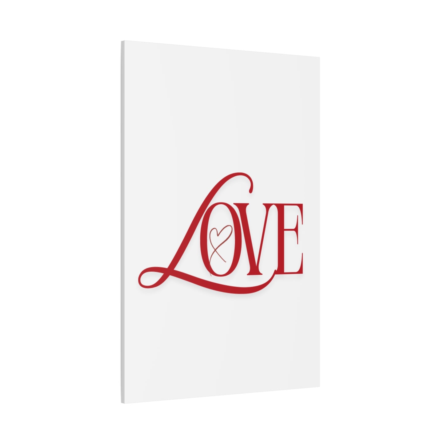 Red Script LOVE with Heart Canvas