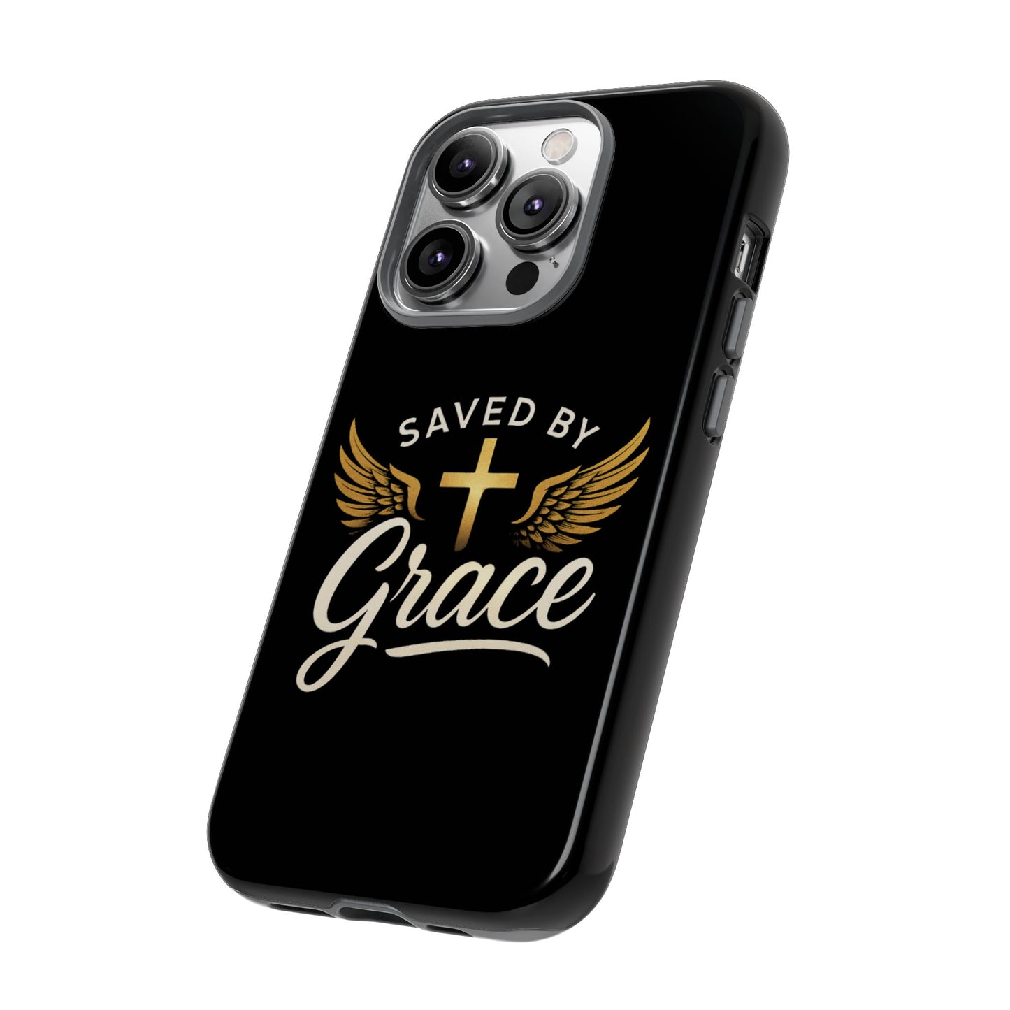Christian Phone Case - Saved by Grace Design, Unique Gift for Believers, Inspirational Accessory, Stylish Christian Decor