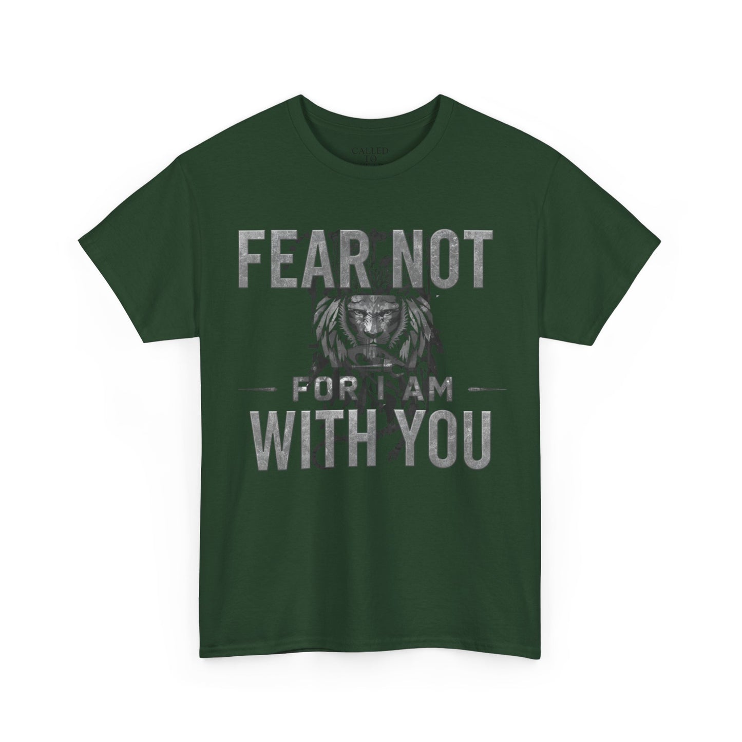Distressed Lion FEAR NOT WITH YOU Tee | Crewneck Cotton Shirt