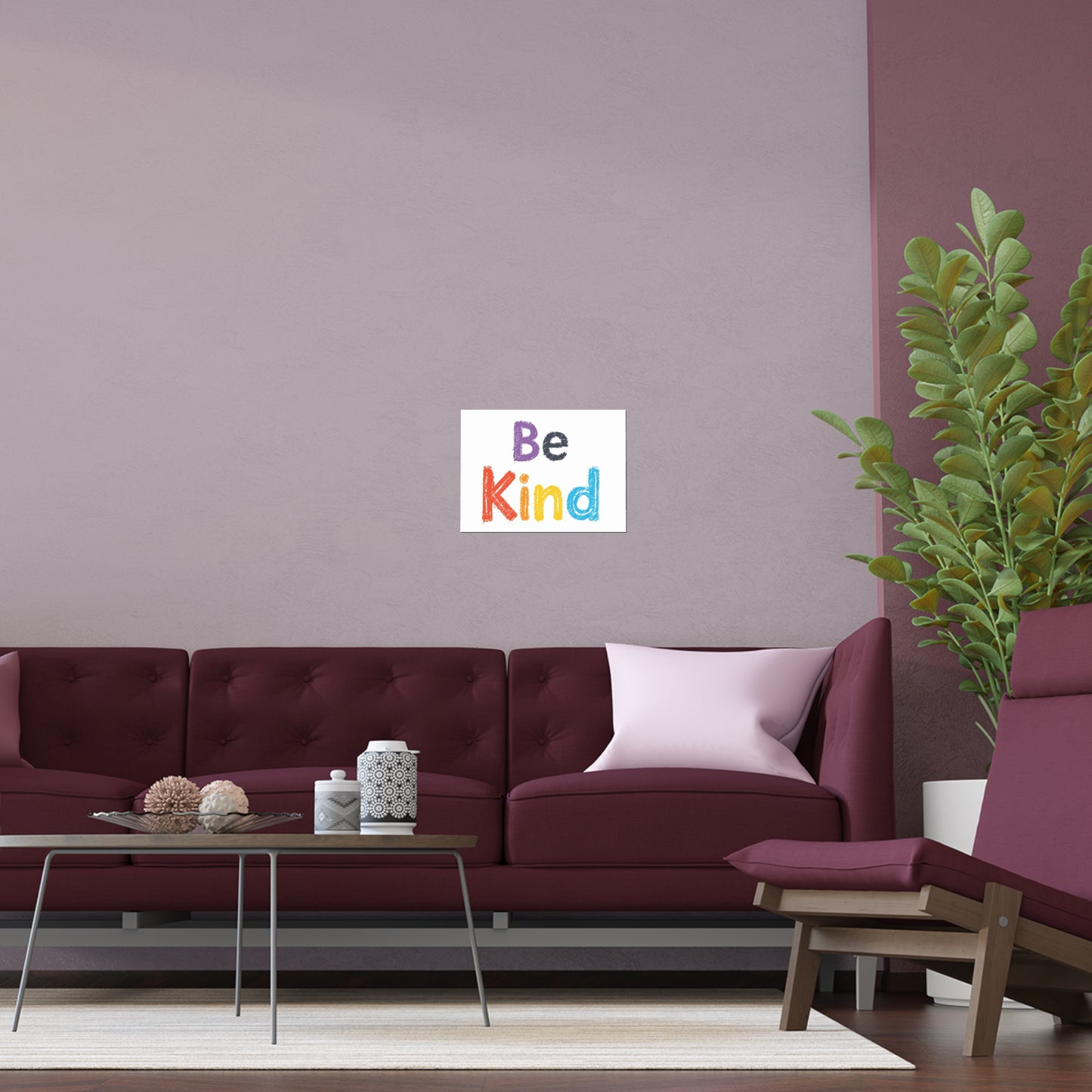 Be Kind colorful typography Poster | Silk Wall Art