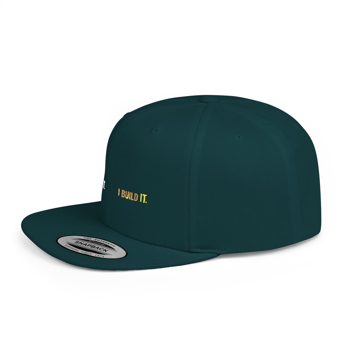 Snapback Hat Minimal 'I see It. I Build It' Embroidered Flat Bill Cap