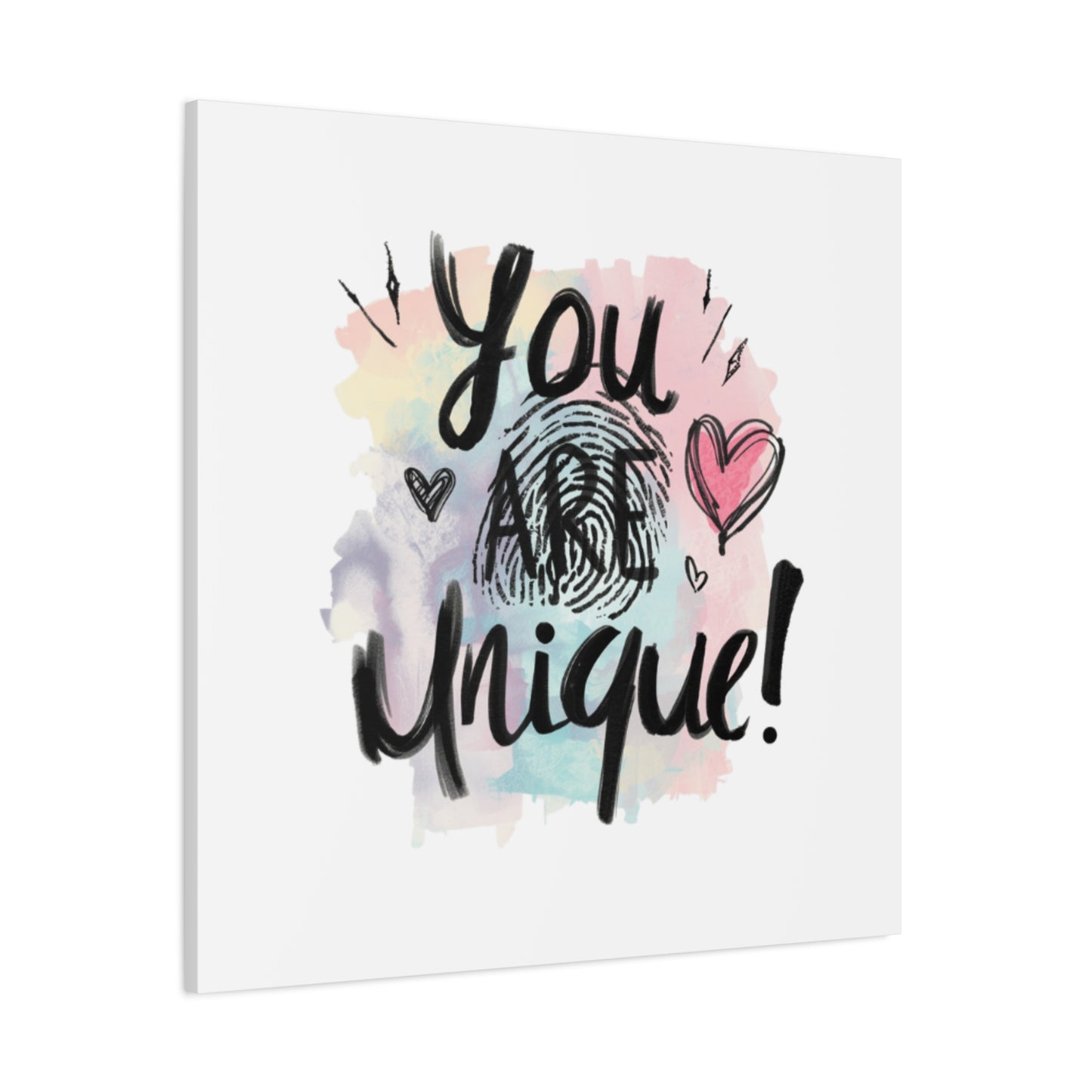 You Are Unique fingerprint heart canvas