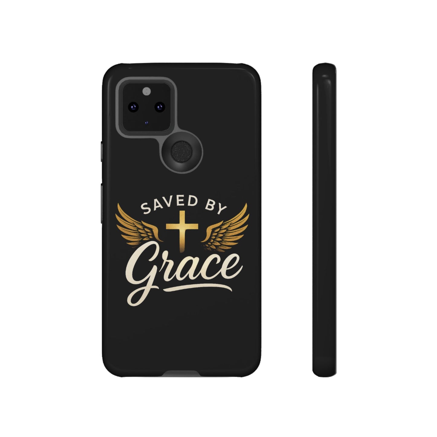 Christian Phone Case - Saved by Grace Design, Unique Gift for Believers, Inspirational Accessory, Stylish Christian Decor
