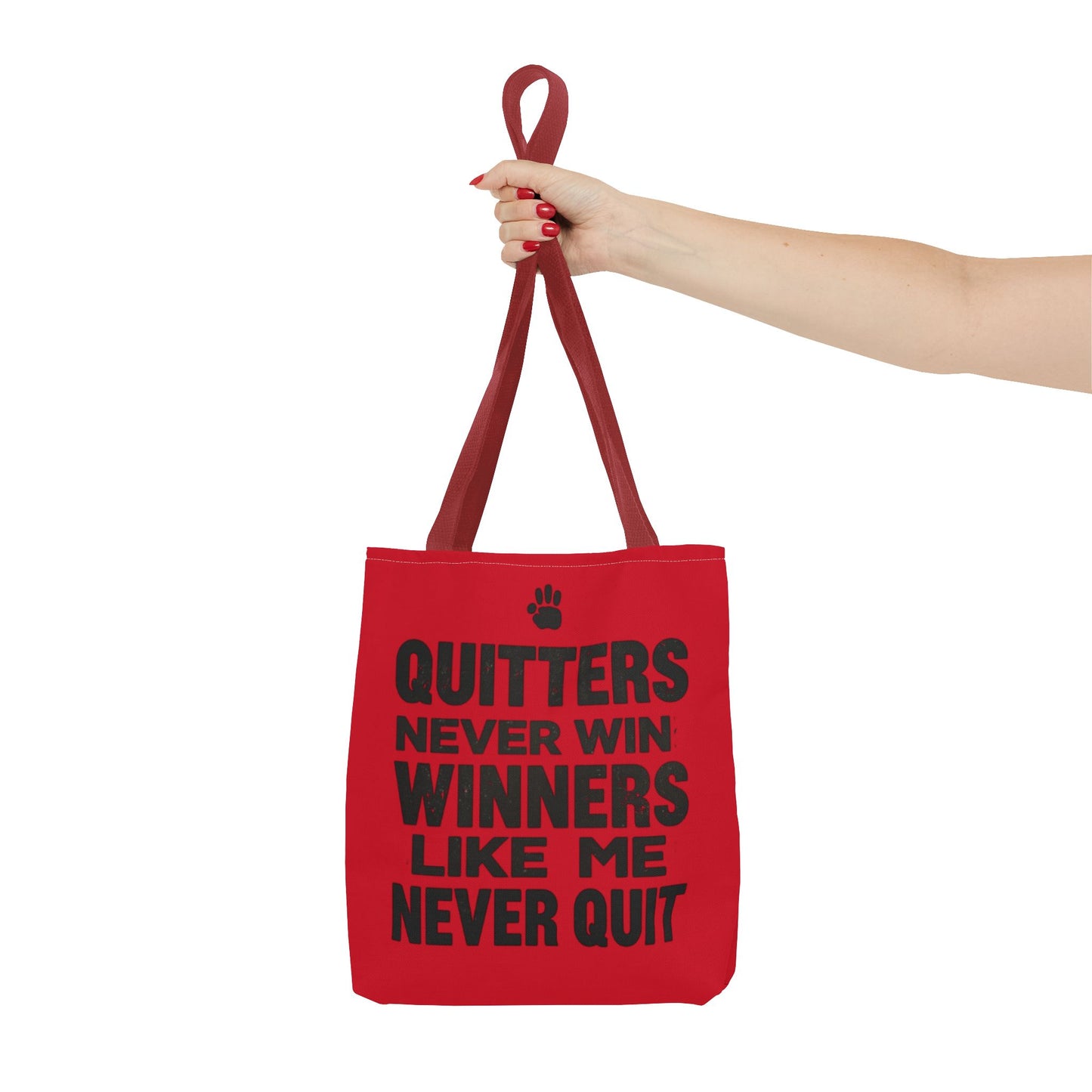 Rallying Cry Hand-Lettered Tote Bag | Bold Red All-Over Print