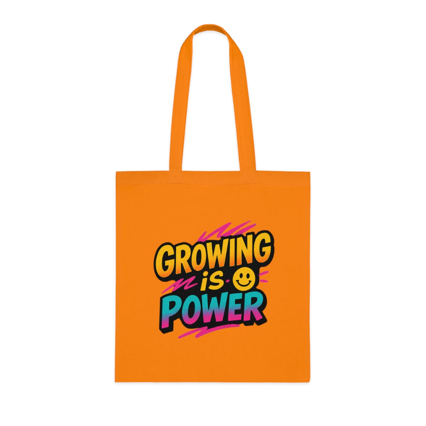 Empowering Cotton Tote Bag - "Growing is Power" - Eco-Friendly, Reusable, Gift for Students, Motivational, Everyday Use