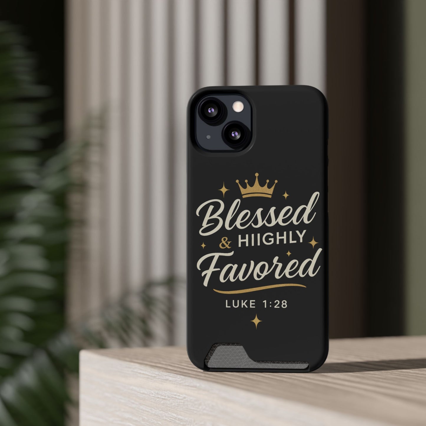 Phone Case with Card Holder - Blessed & Highly Favored | Inspirational Gift, Christian Accessory, Scripture Phone Holder, Birthday [...]