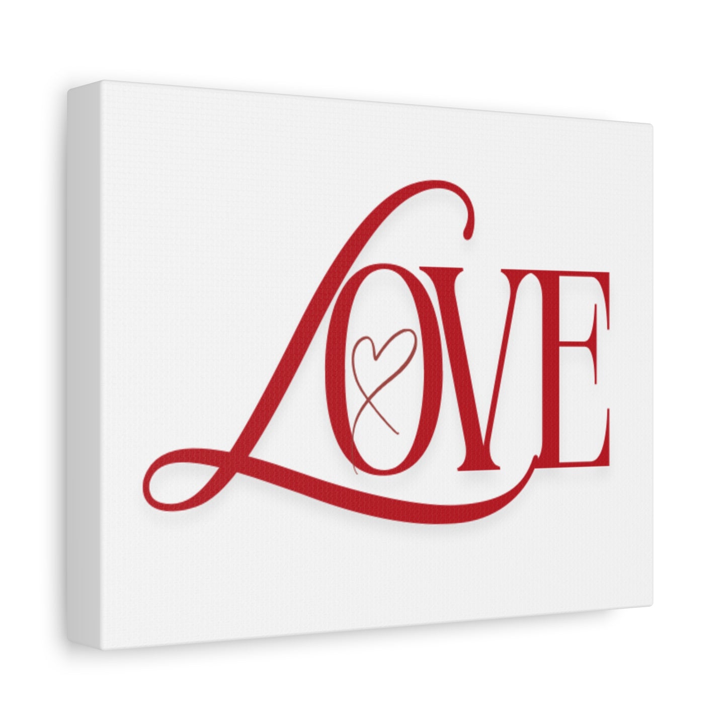 Red Script LOVE with Heart Canvas