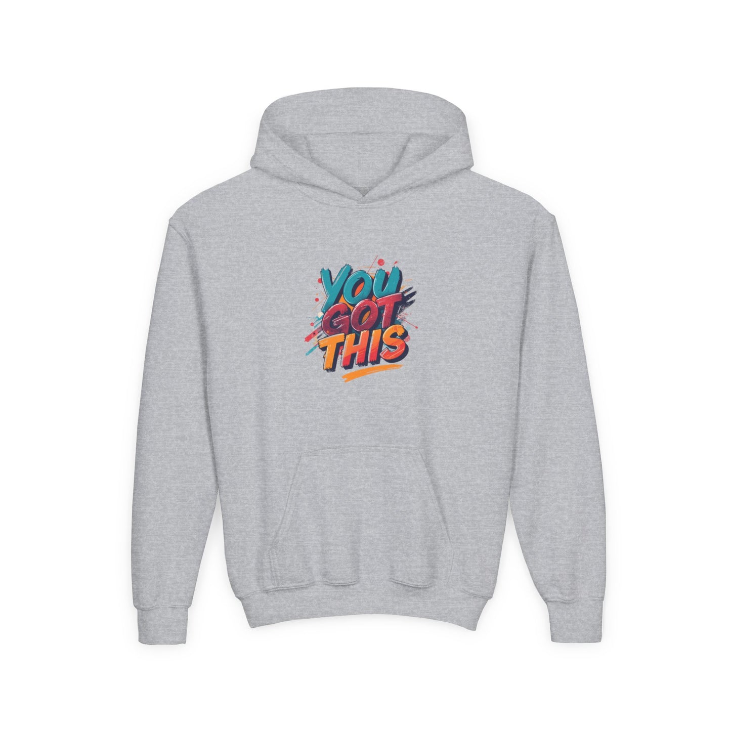 You Got This graphic Youth Hoodie | Motivational Typography, Colorful Retro