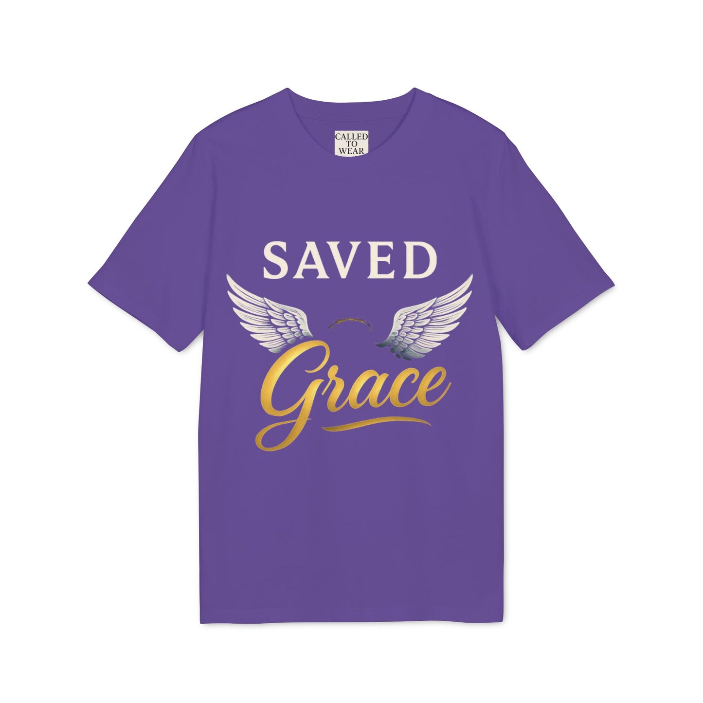 Faith Graphic T-Shirt - Saved Grace with Wings - Christian Gift