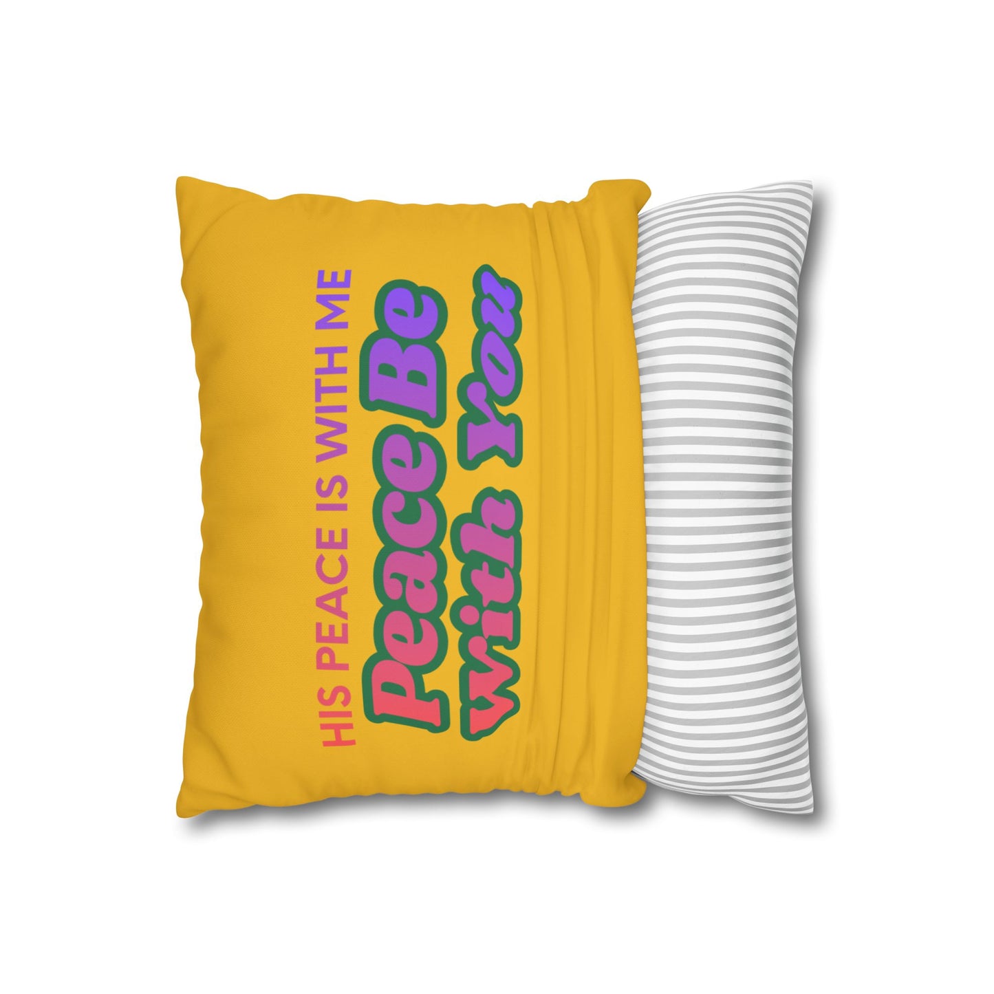Peace Be With You Pillowcase | Inspirational Text Square Pillow