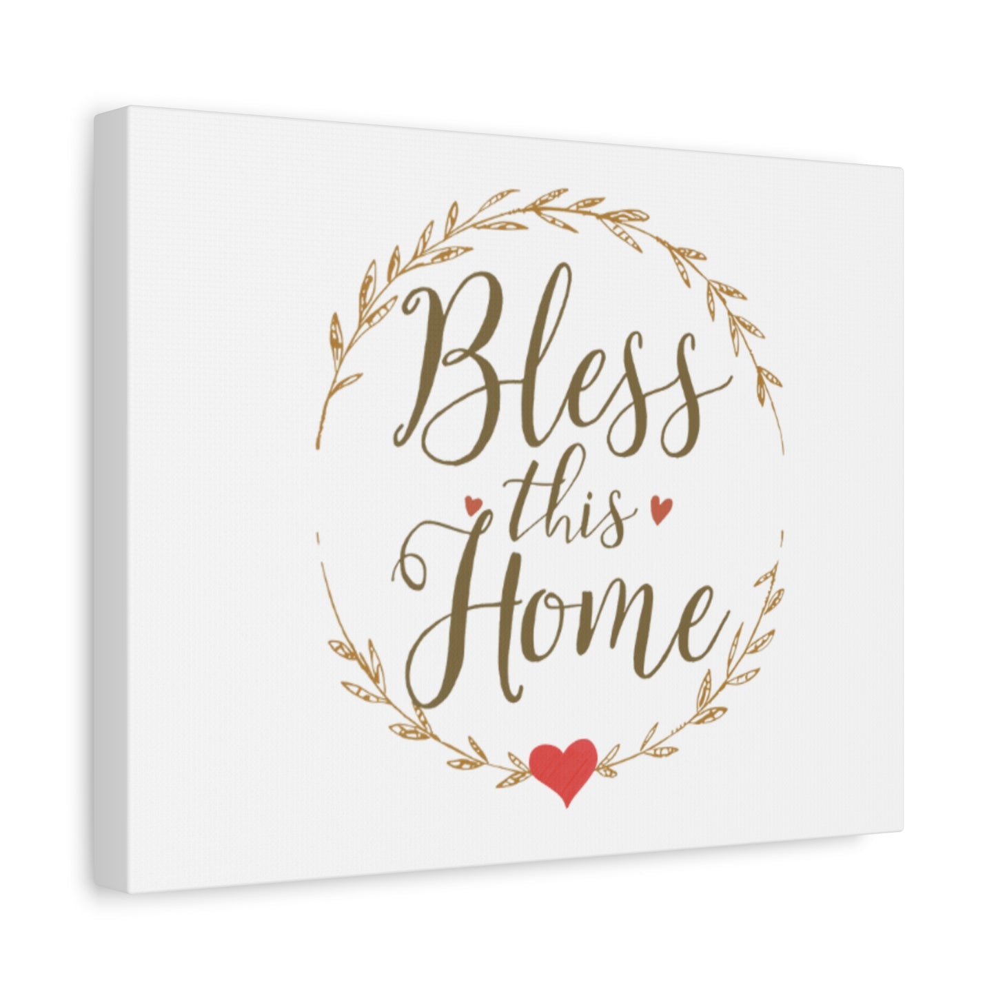 Bless This Home laurel wreath wall art Canvas | Matte Stretched 1.25"