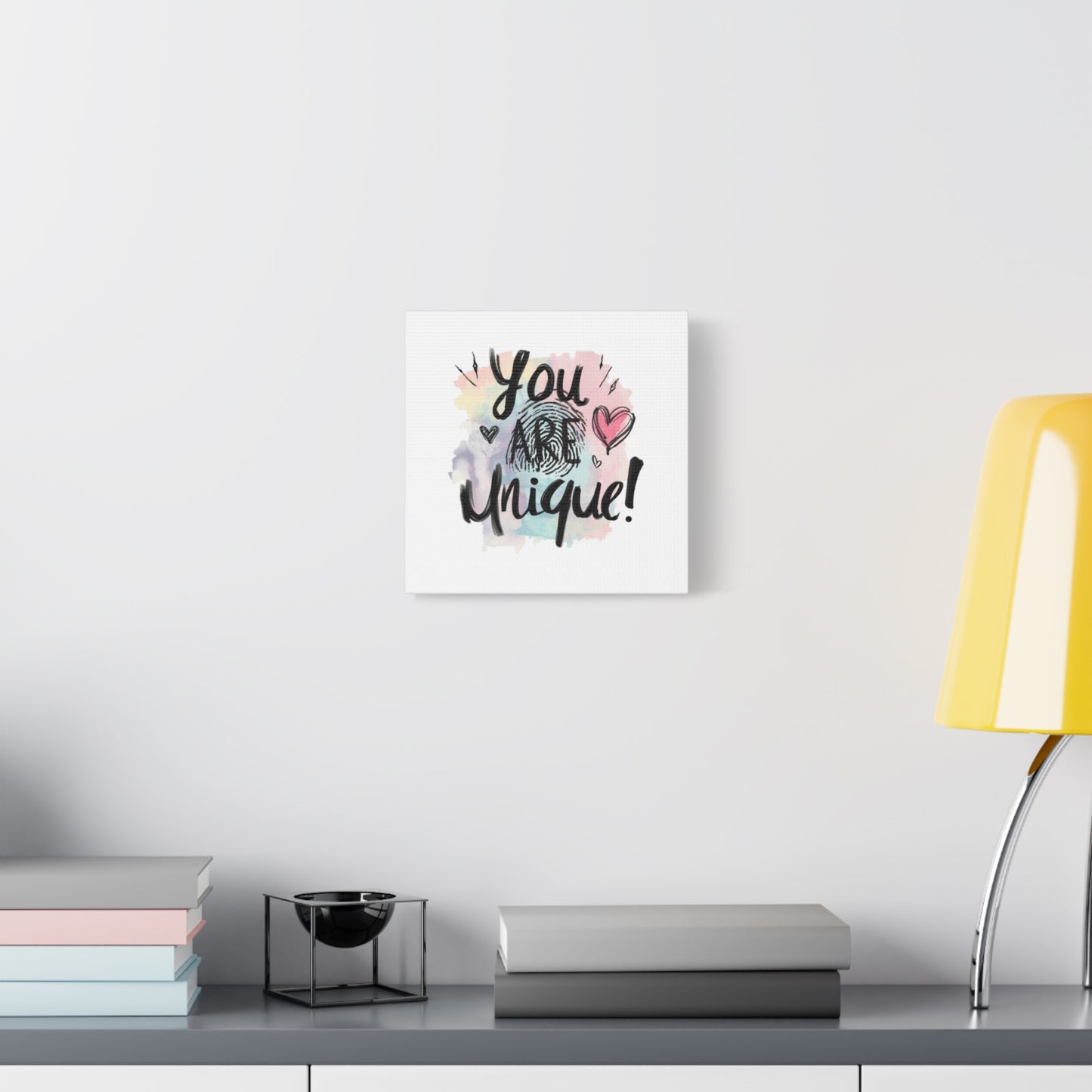 You Are Unique fingerprint heart canvas