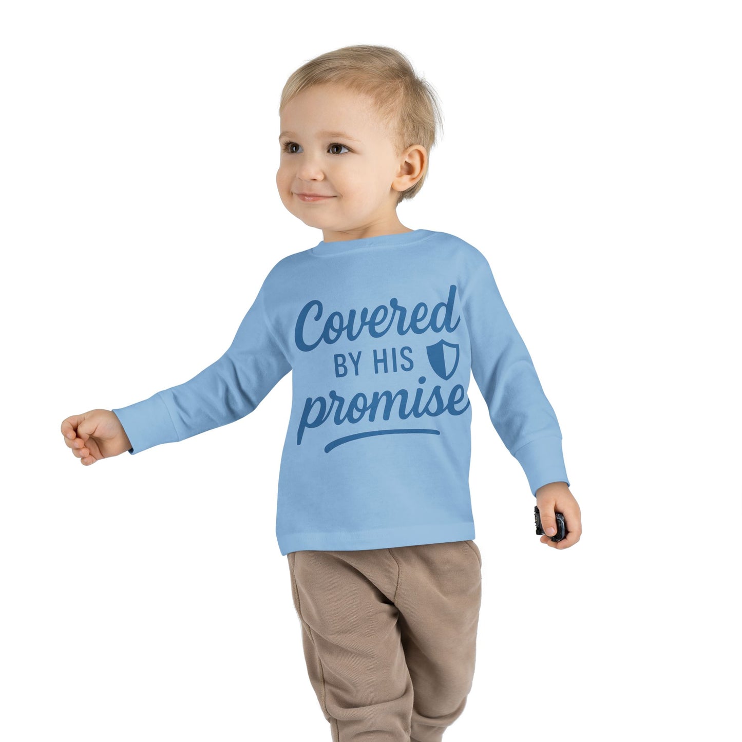 Covered by His Promise Toddler Long Sleeve Tee