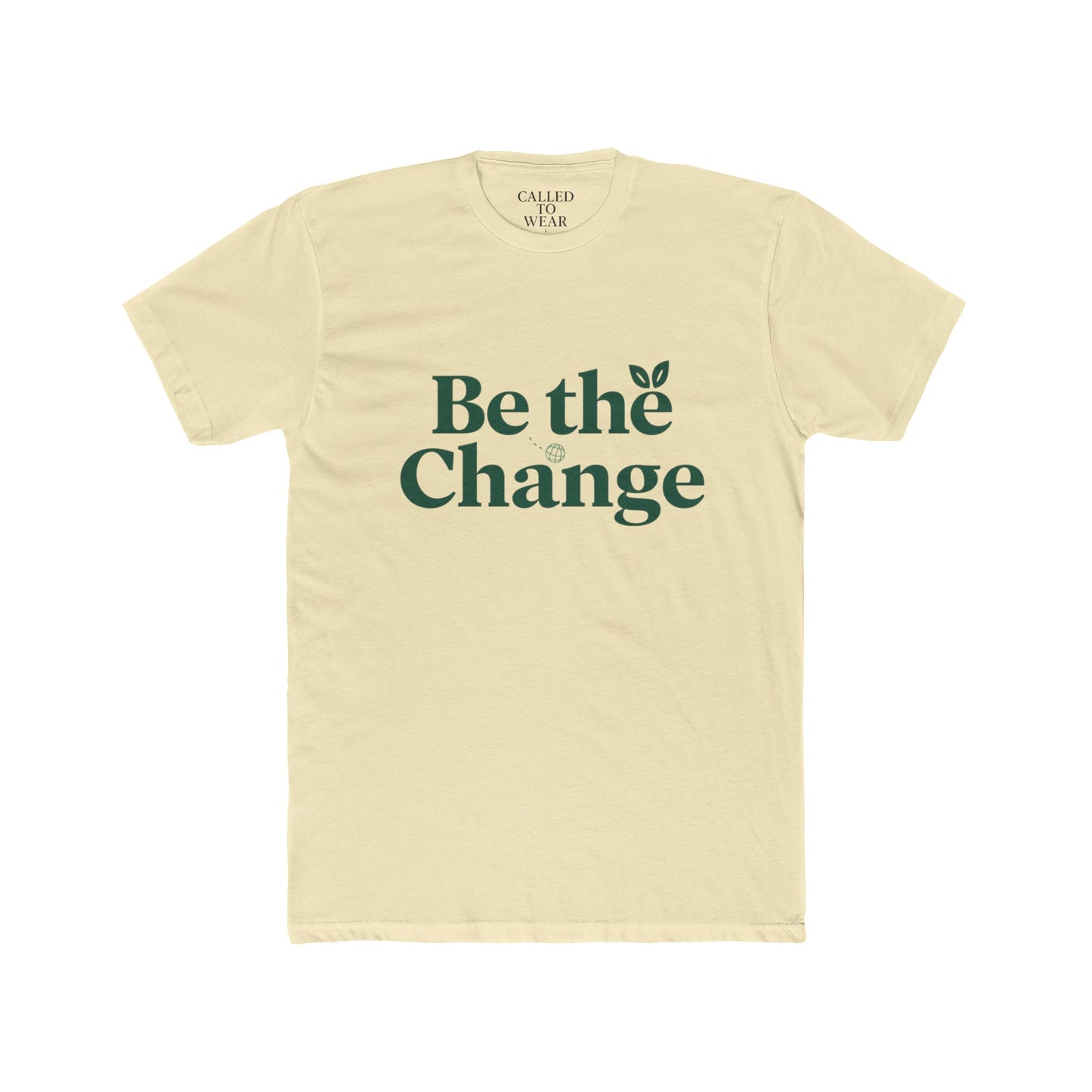 Live With Purpose tee, Minimal Green Leaf Typography | Cotton Crew