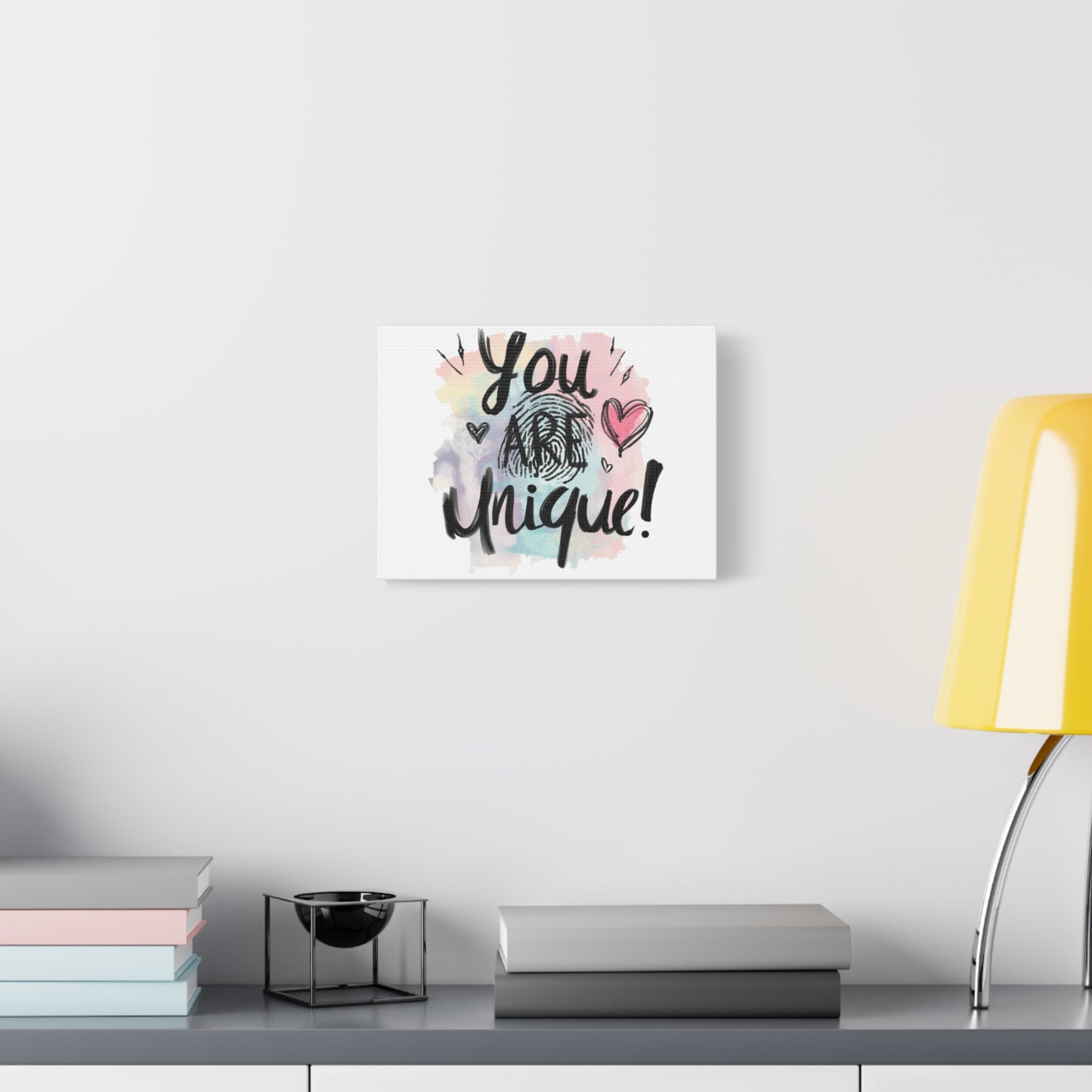You Are Unique fingerprint heart canvas