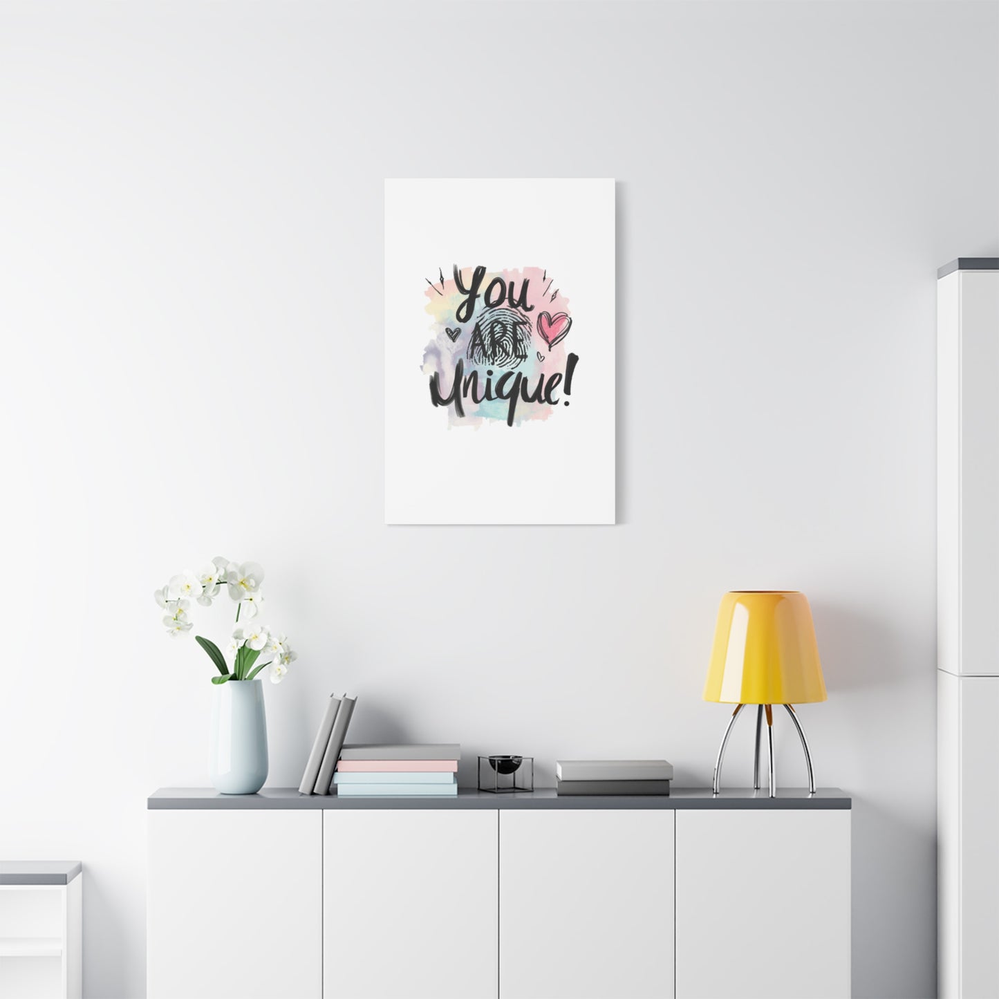 You Are Unique fingerprint heart canvas